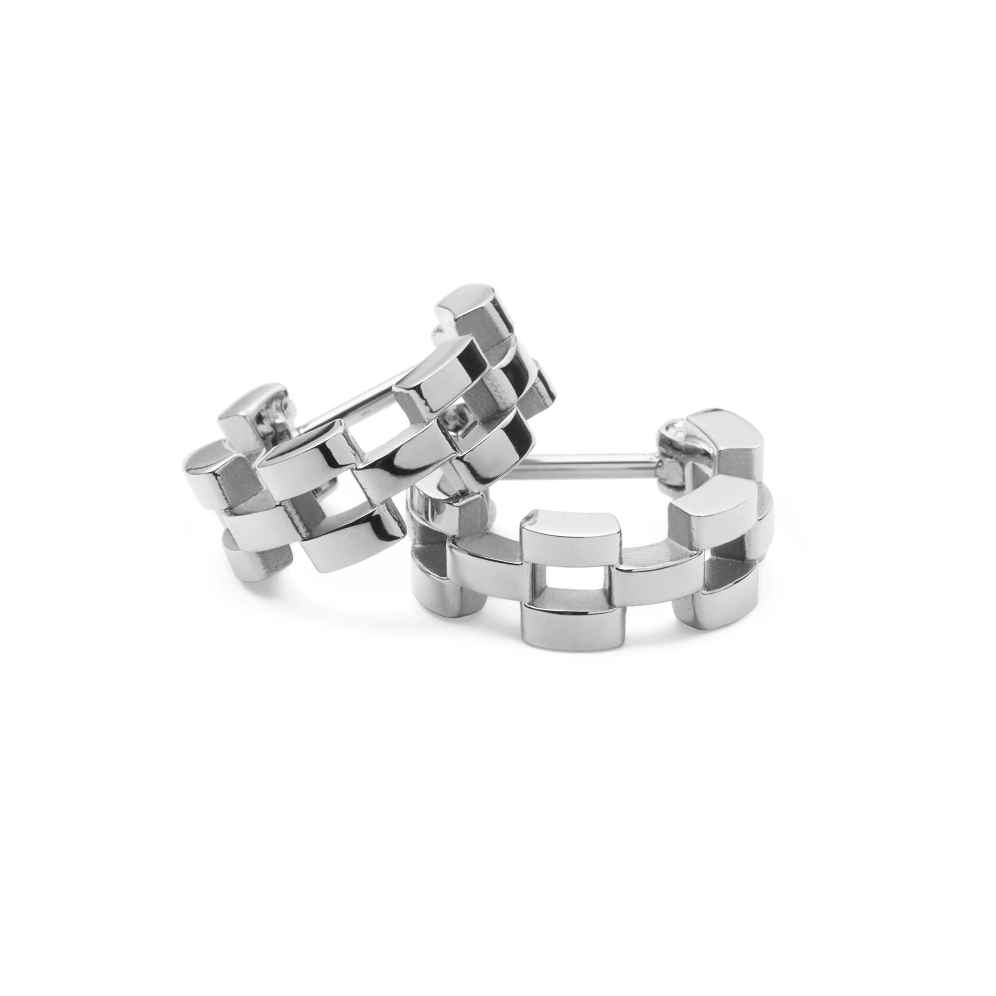 3-Link Earrings Silver