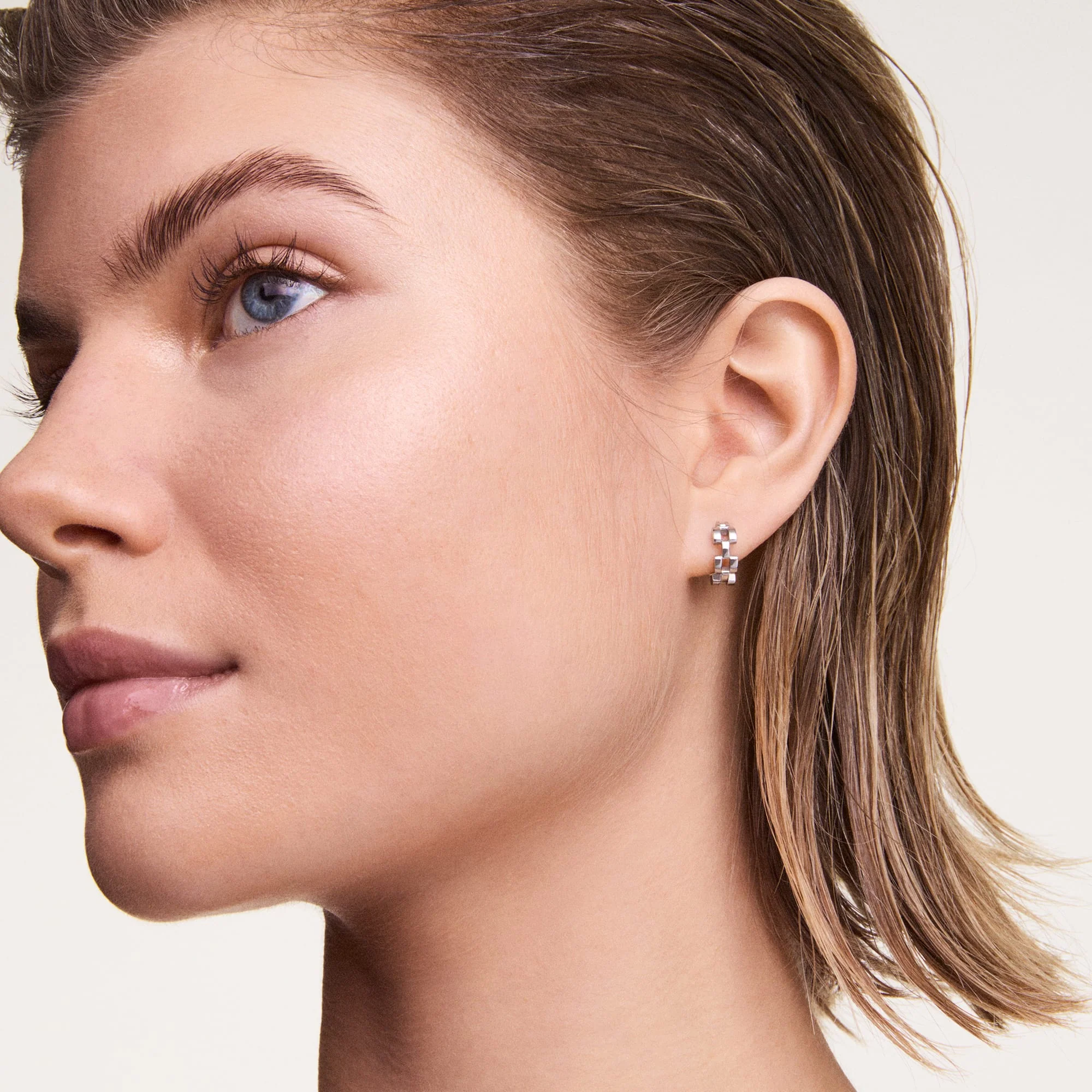 3-Link Earrings Silver - Image 2