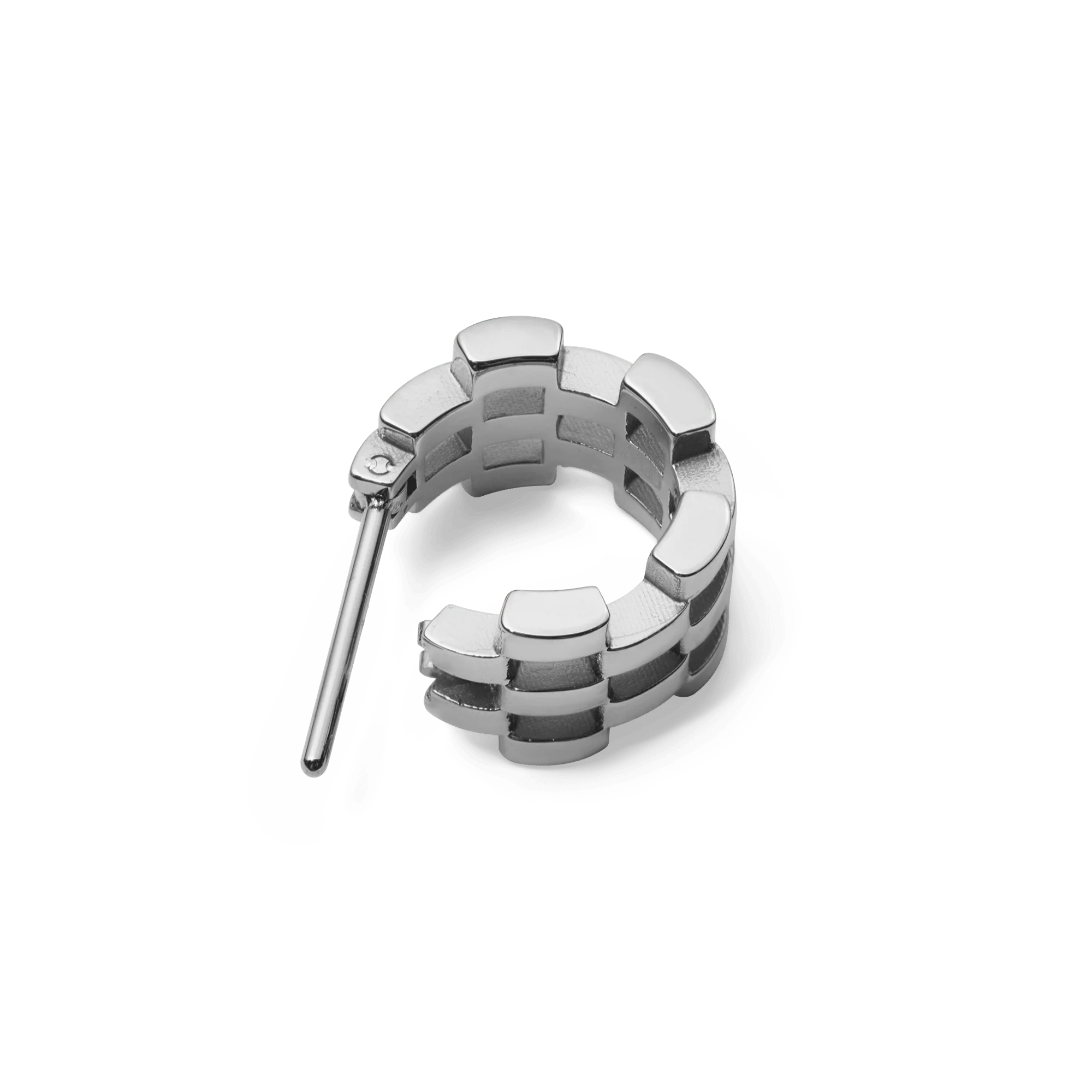 5-Link Earrings Silver - Image 4