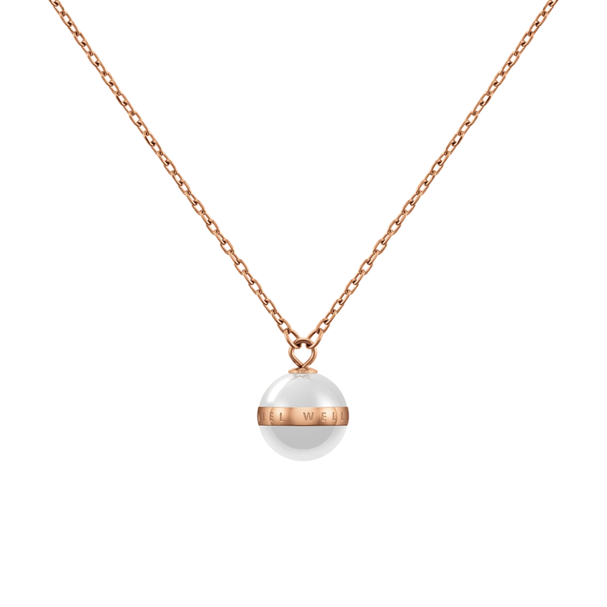 Aspiration Necklace Rose Gold Satin White