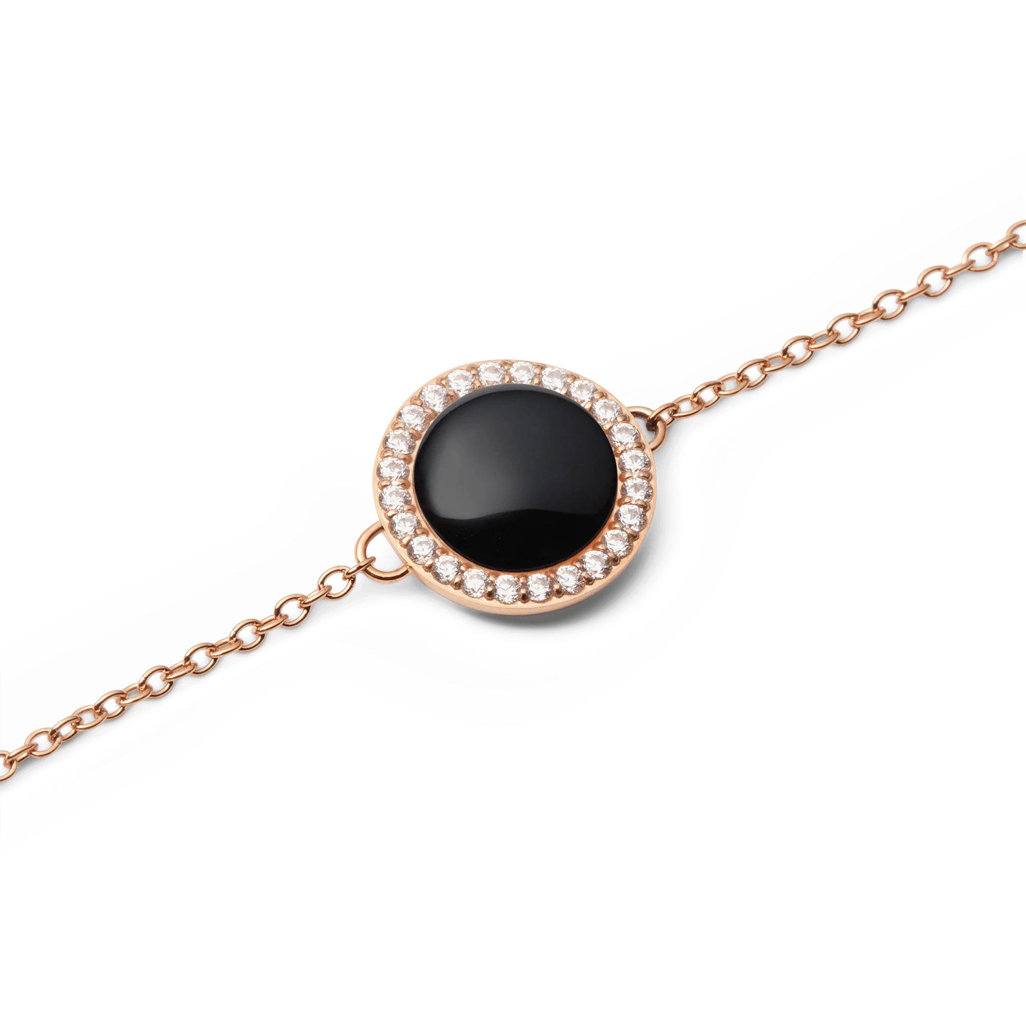 Audrey Bracelet Black Agathe Rose Gold - Image 3