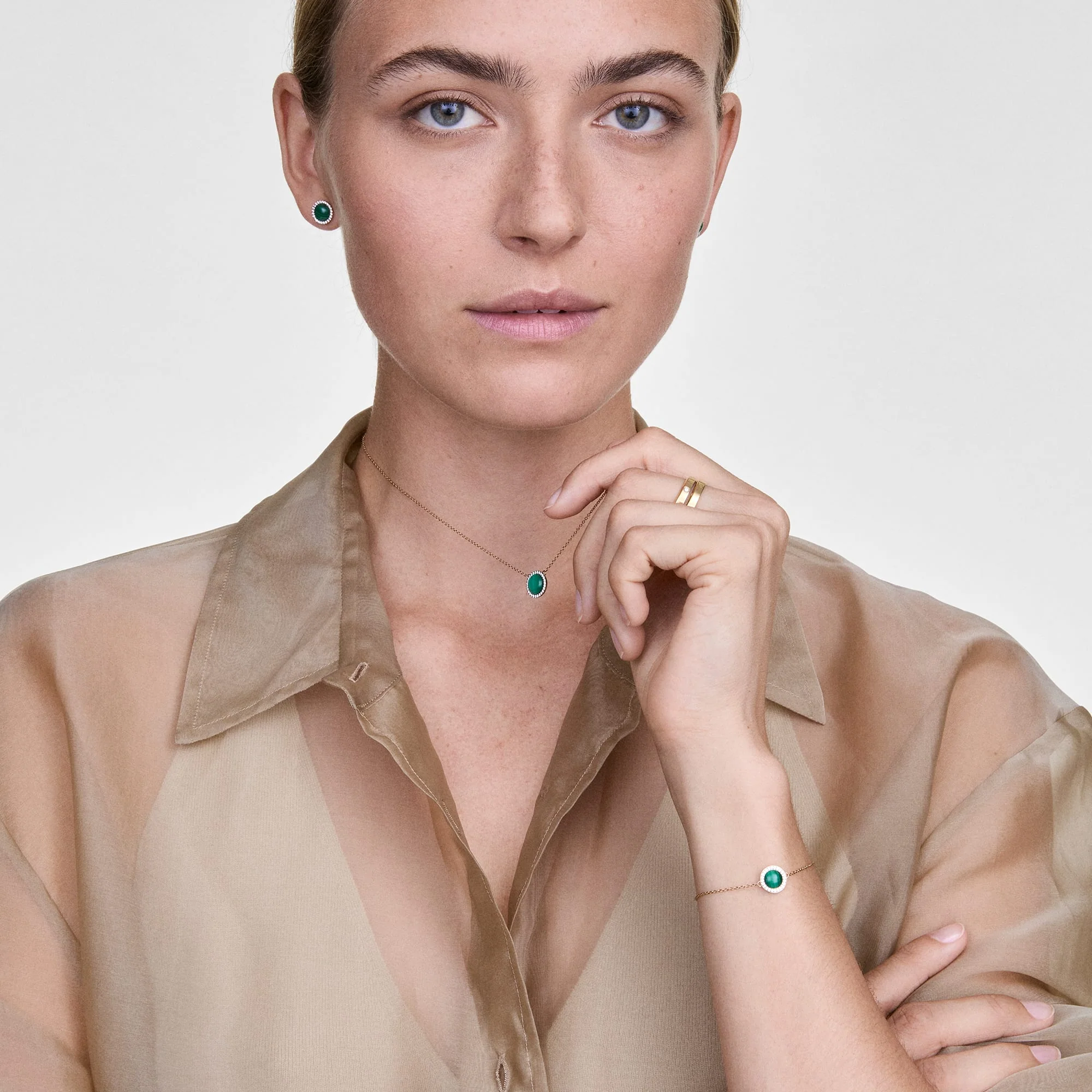 Audrey Bracelet Malachite Gold - Image 2