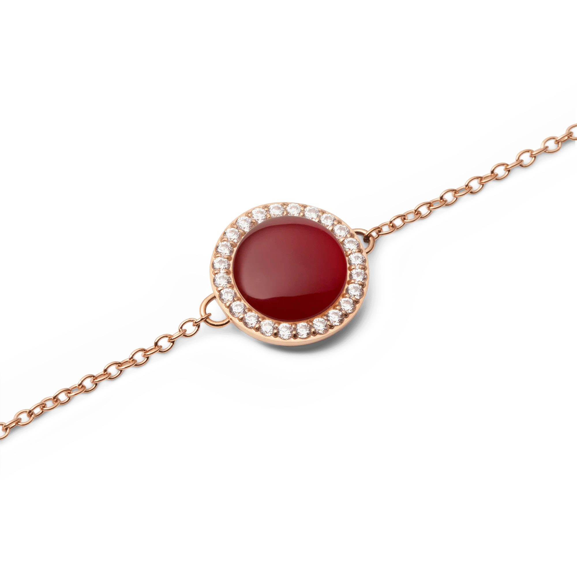 Audrey Bracelet Red Agathe Rose Gold - Image 3