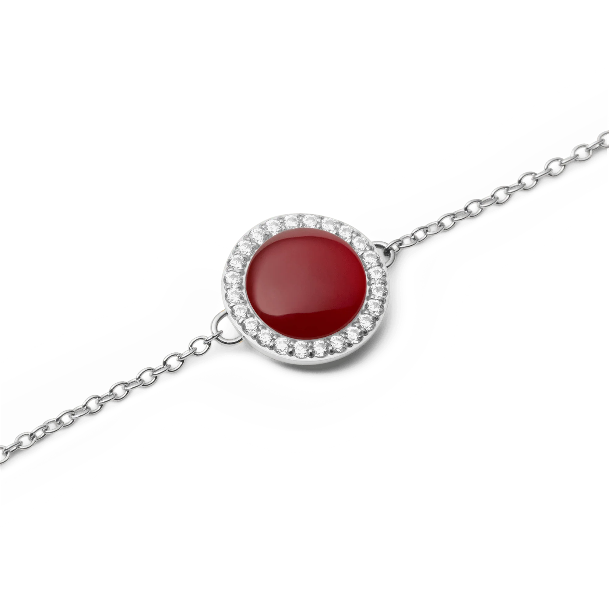Audrey Bracelet Red Agathe Silver - Image 3