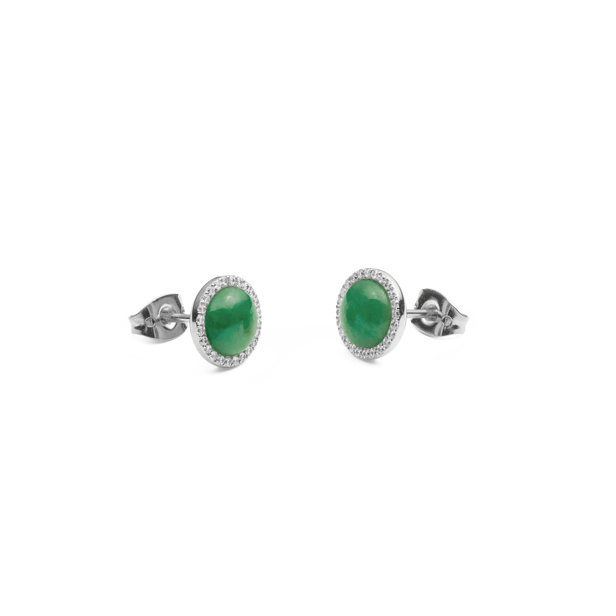 Audrey Earrings Jade Silver - Image 3