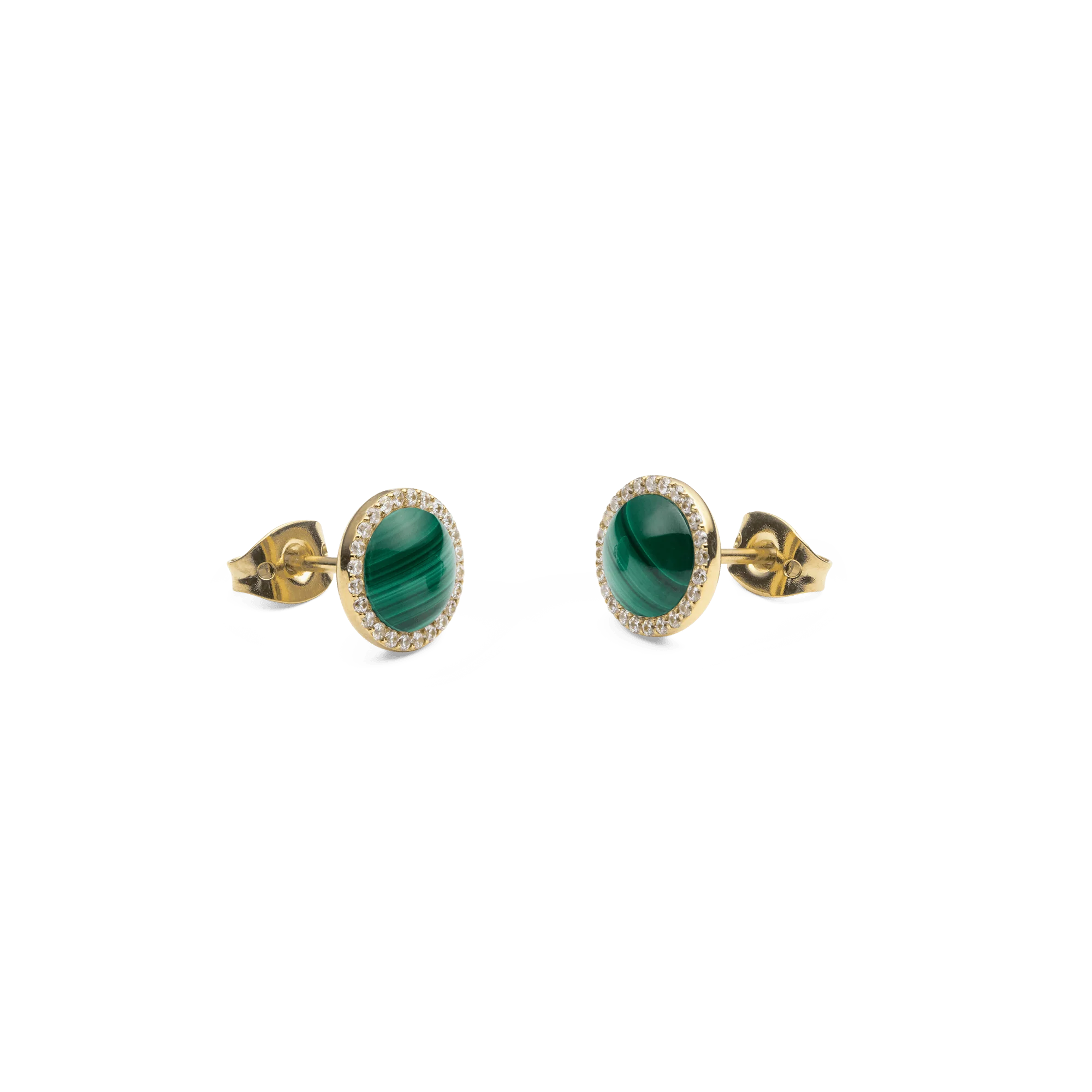Audrey Earrings Malachite Gold - Image 3