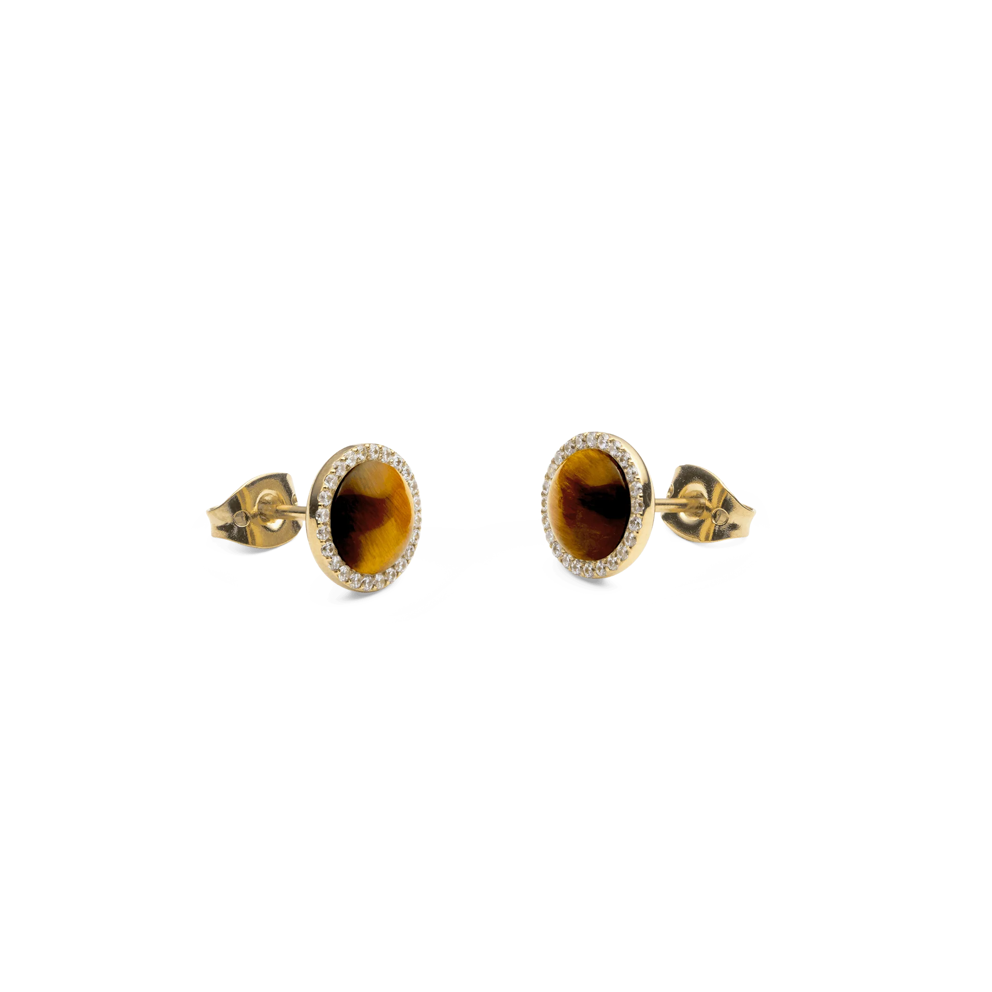 Audrey Earrings Tiger Eye Gold - Image 3