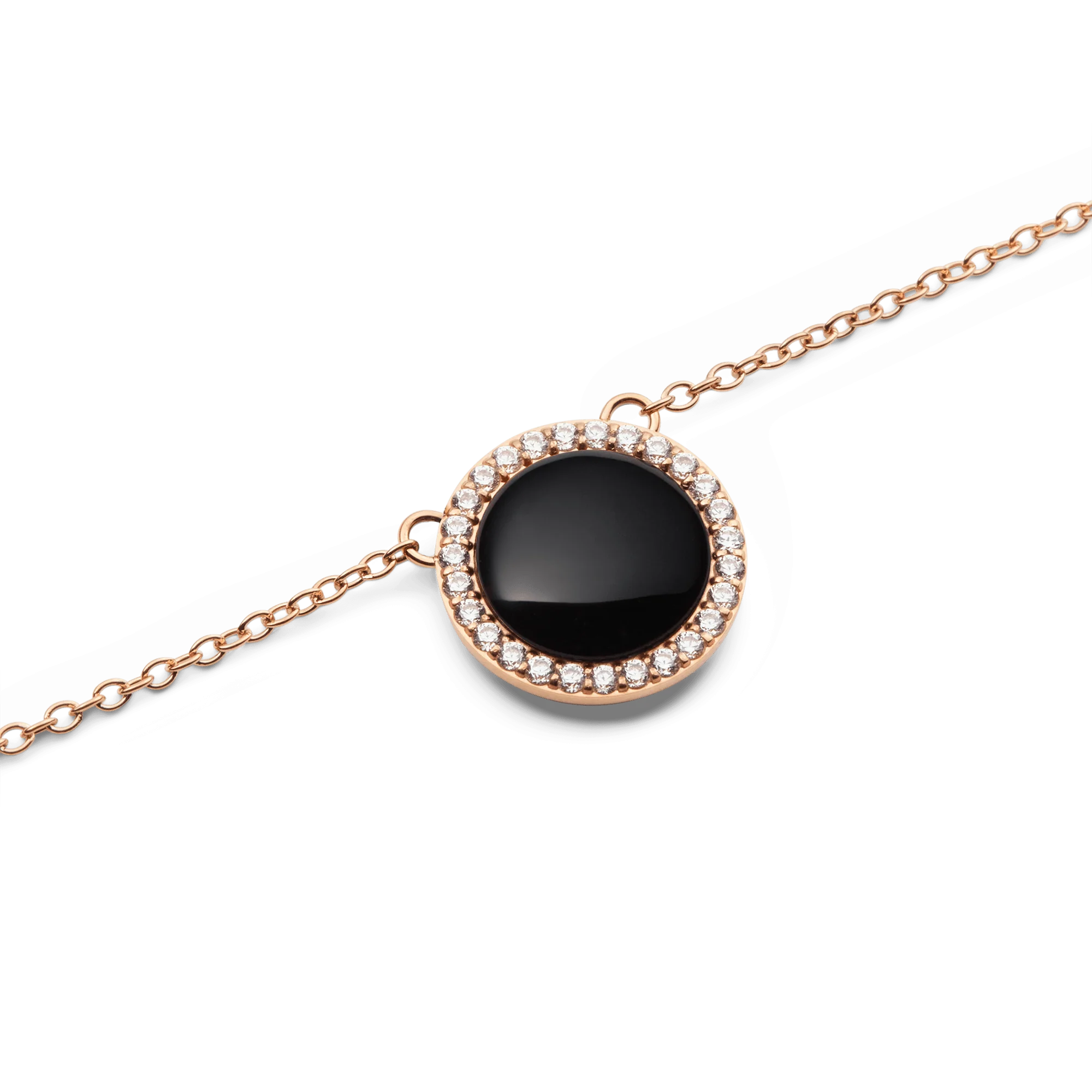 Audrey Necklace Black Agathe Rose Gold