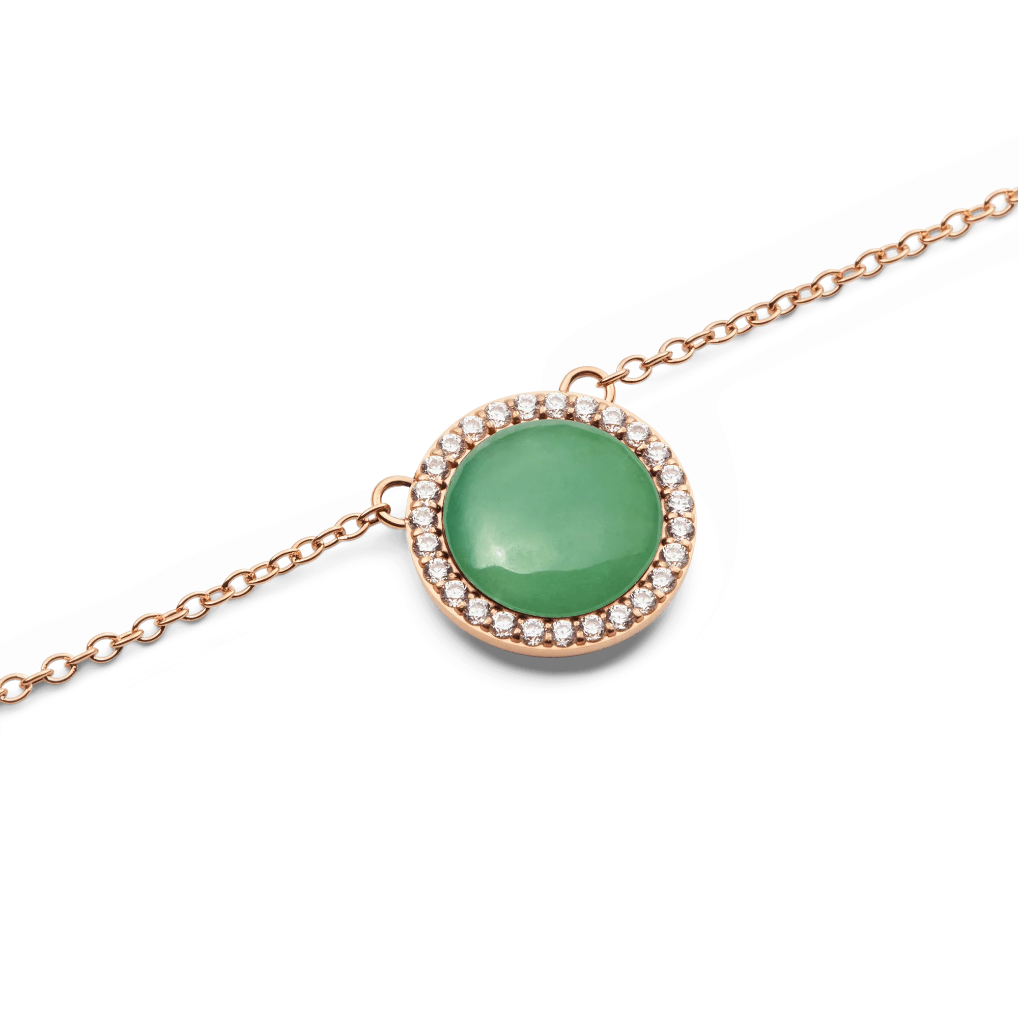 Audrey Necklace Jade Rose Gold