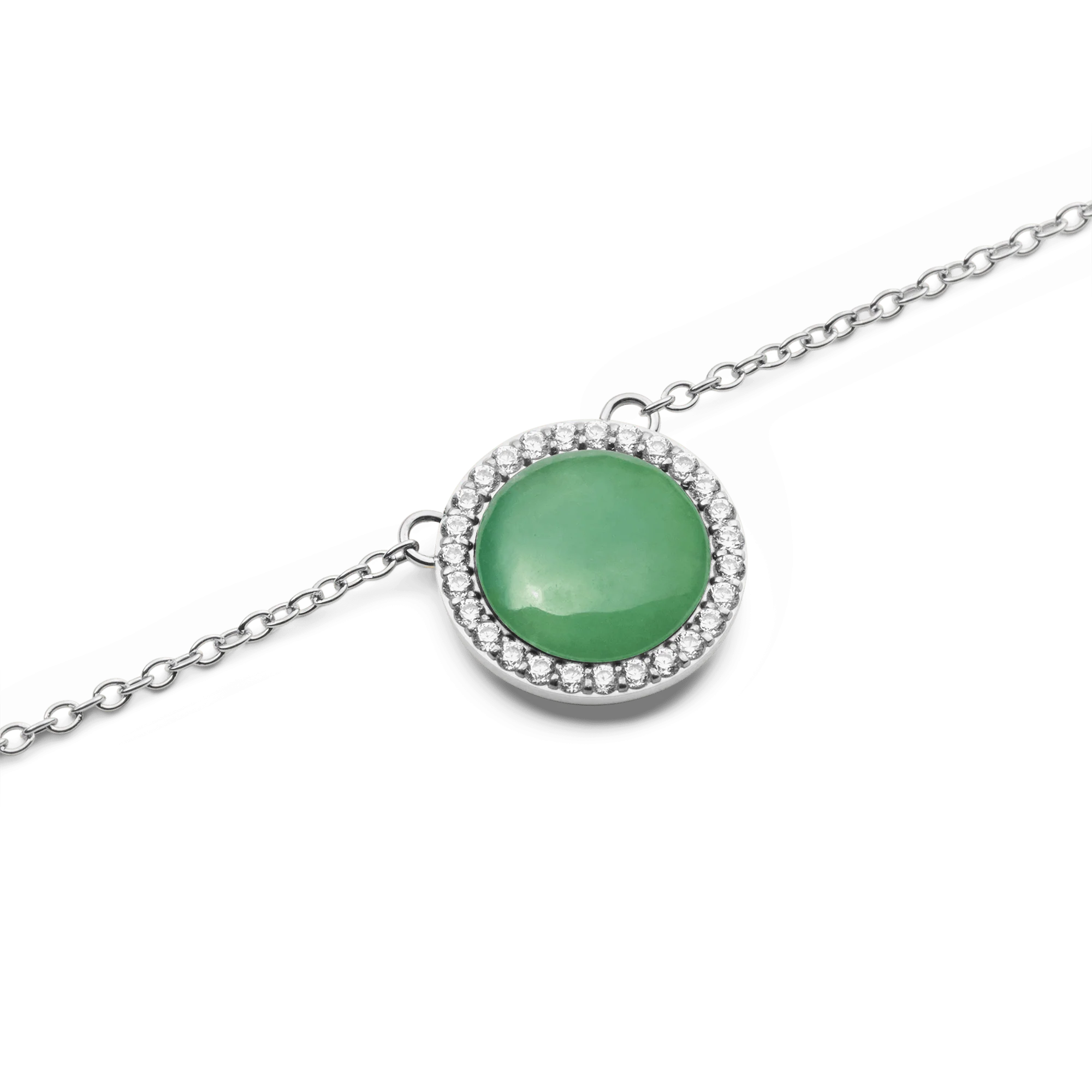 Audrey Necklace Jade Silver