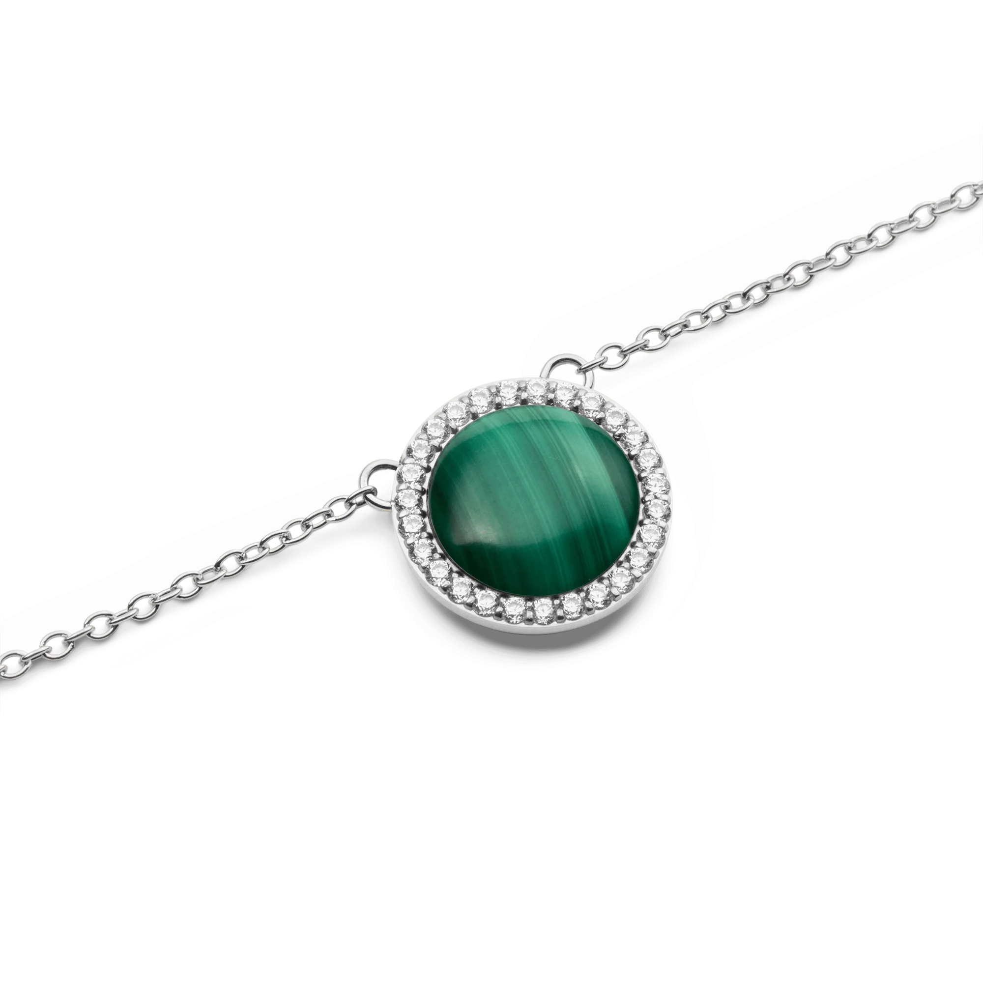 Audrey Necklace Malachite Silver