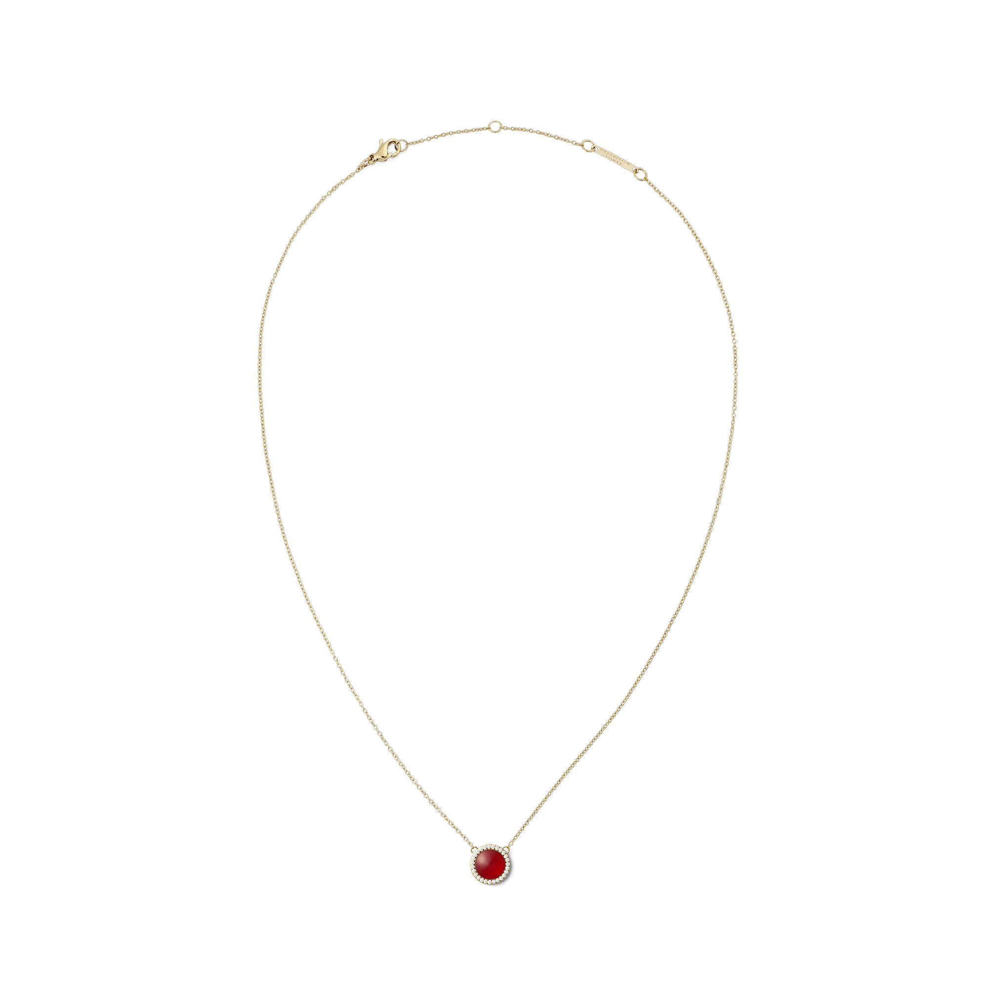Audrey Necklace Red Agathe Gold - Image 3