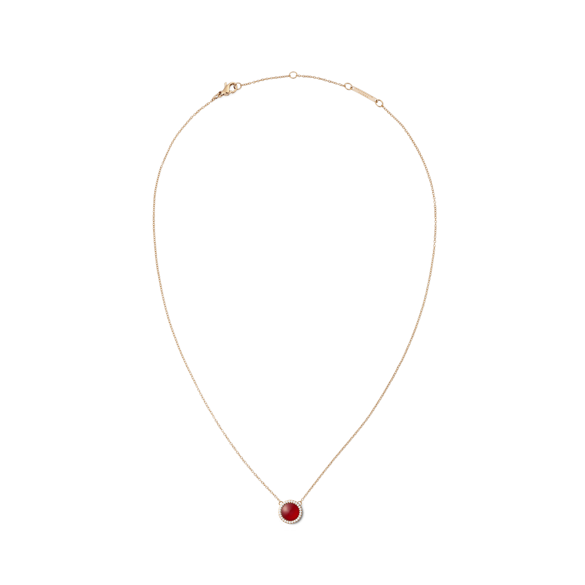 Audrey Necklace Red Agathe Rose Gold - Image 3
