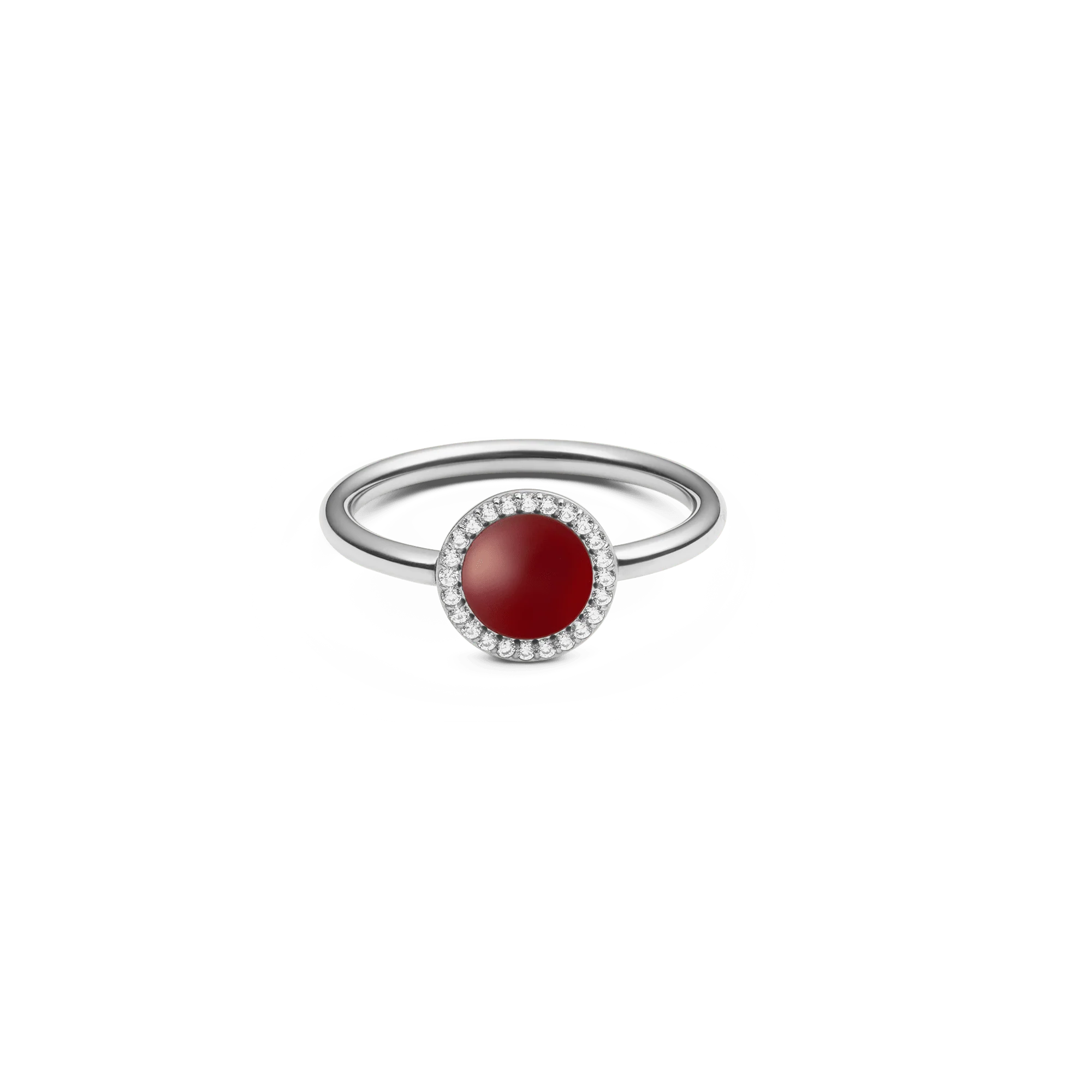 Audrey Ring Red Agathe Silver