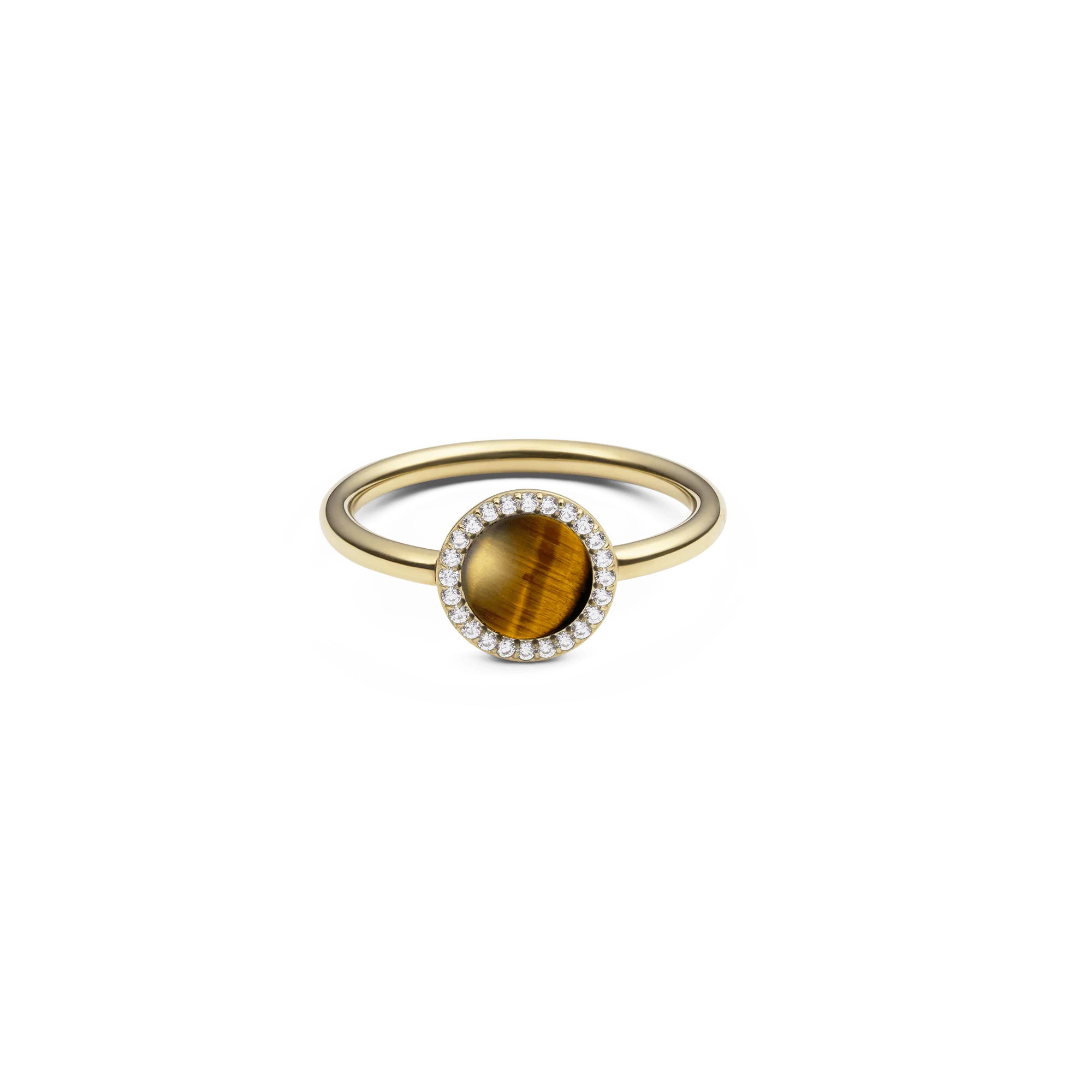 Audrey Ring Tiger Eye Gold