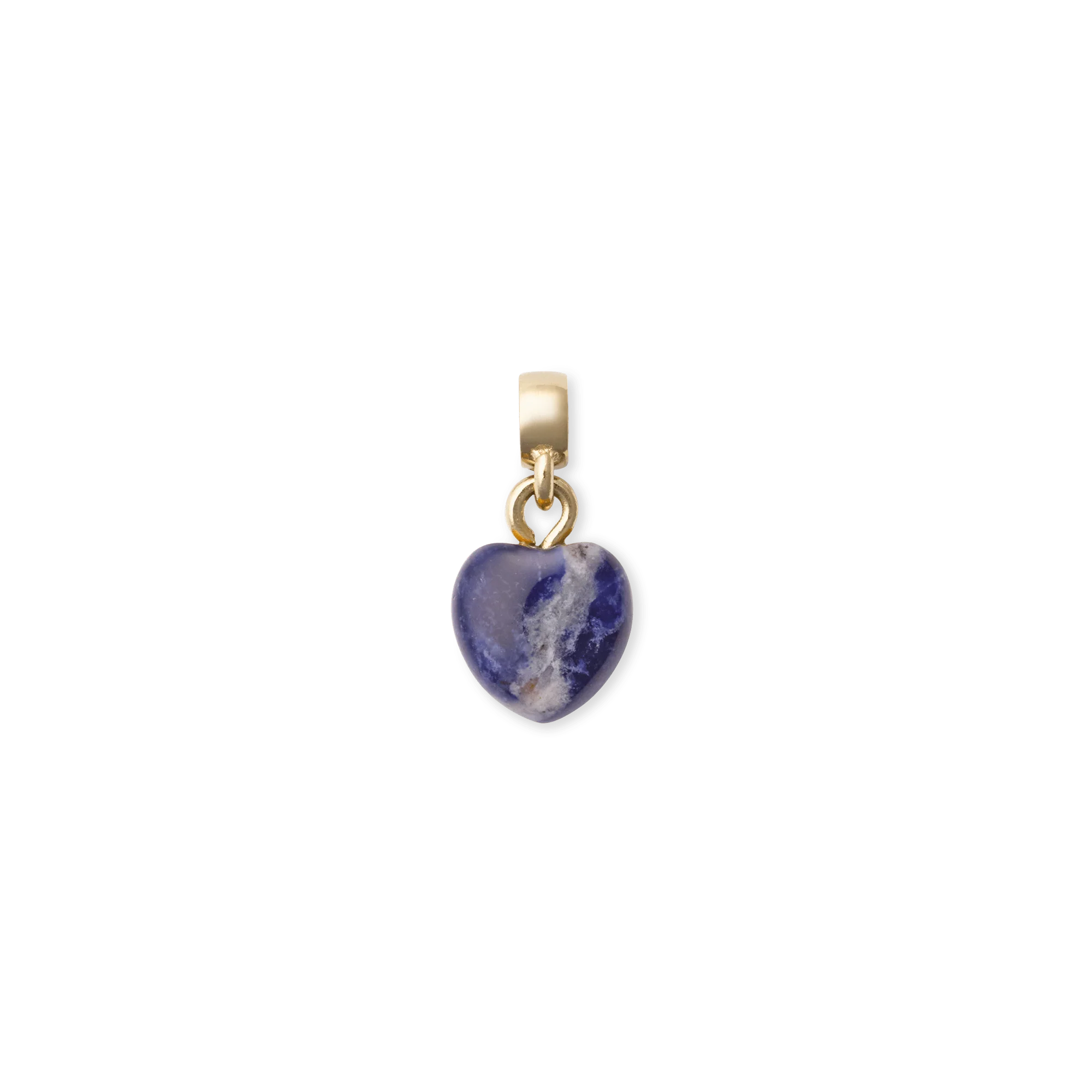 Blue Spot Heart Gold Charm
