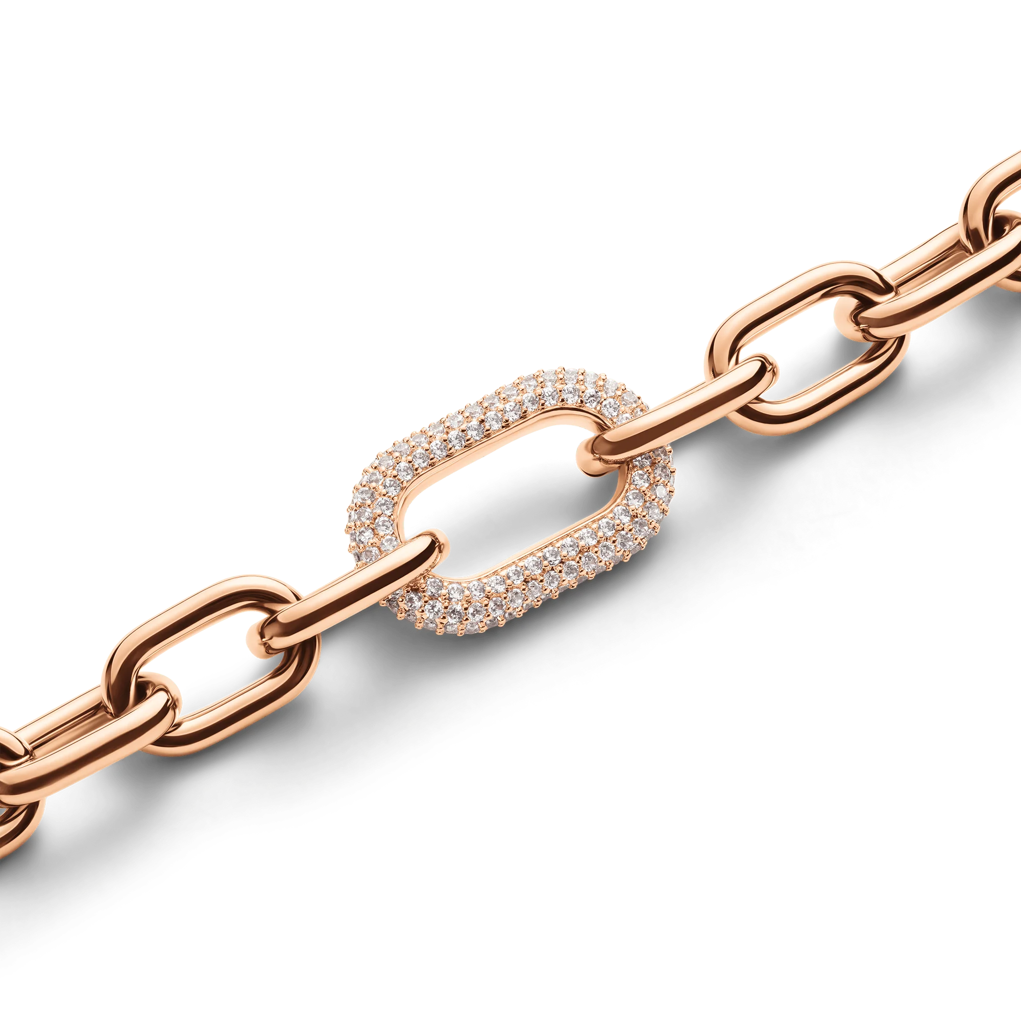 Bound Black Crocodile & Crystal Link Bracelet Rose Gold - Image 3