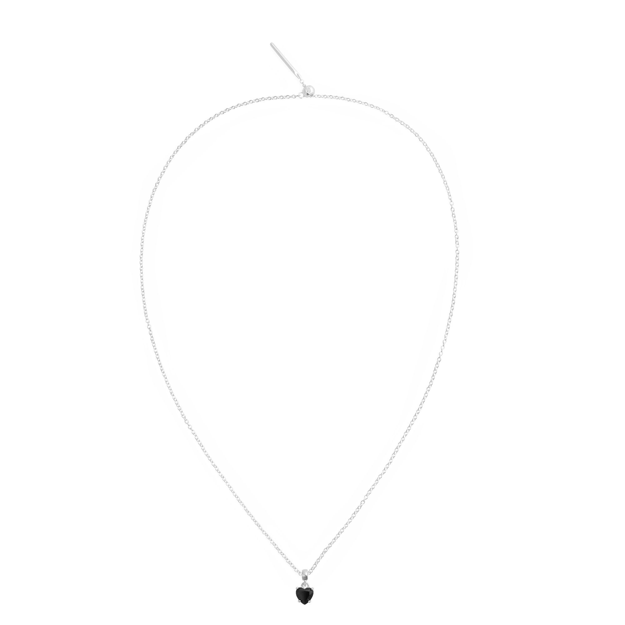 Charm Heart Crystal Black Silver - Image 4