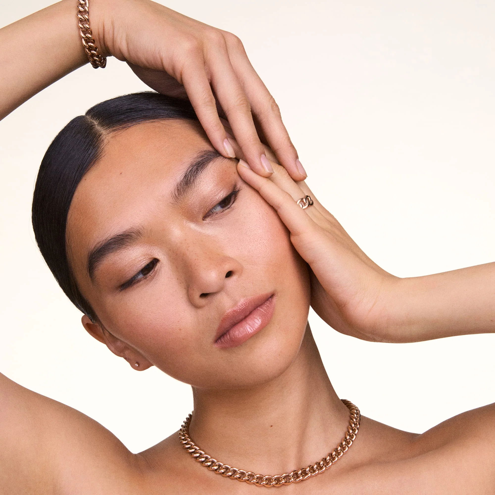 Chunky Chain Ring Rose Gold - Image 2