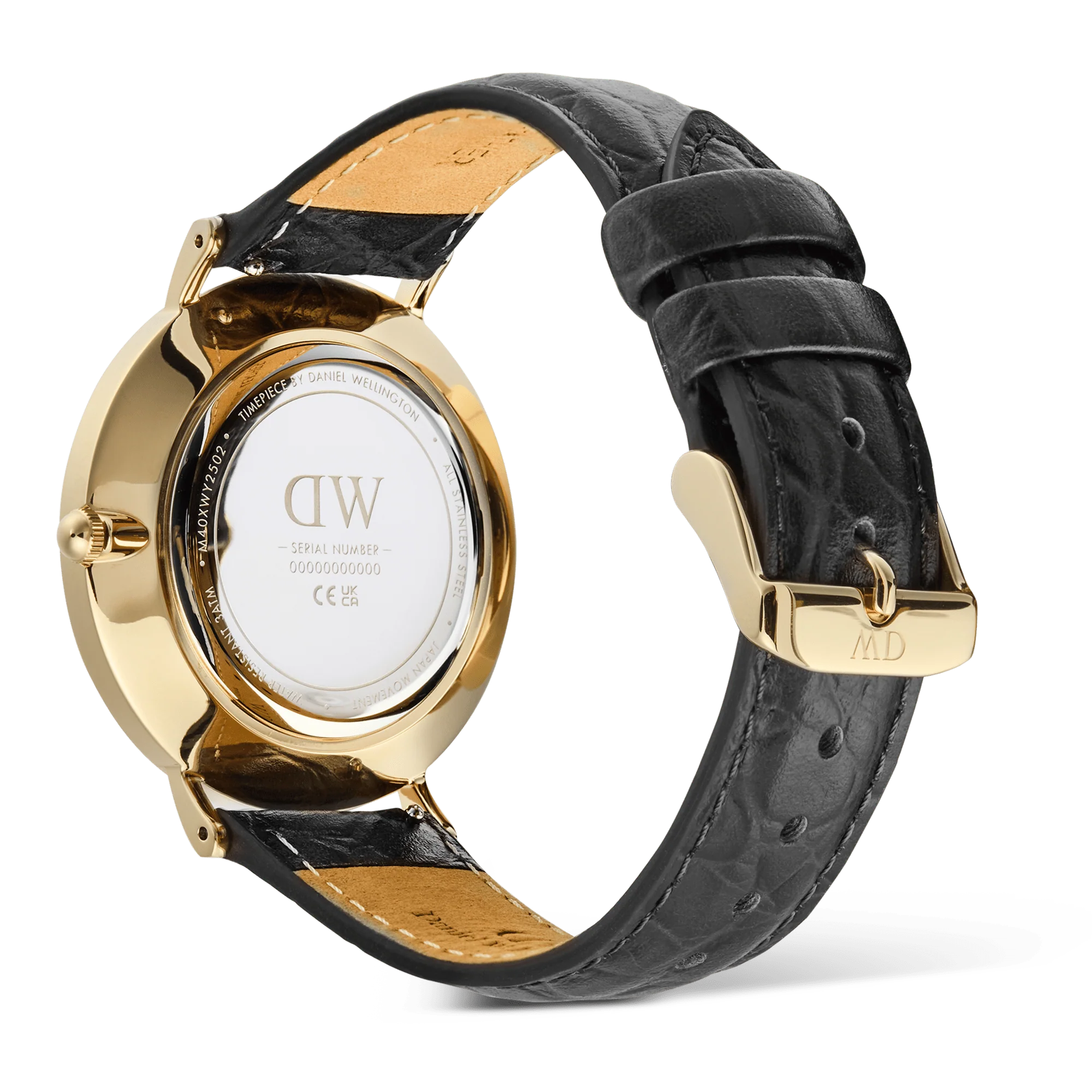 Classic Roman Numerals Date Black Croc Belly Gold - Image 5