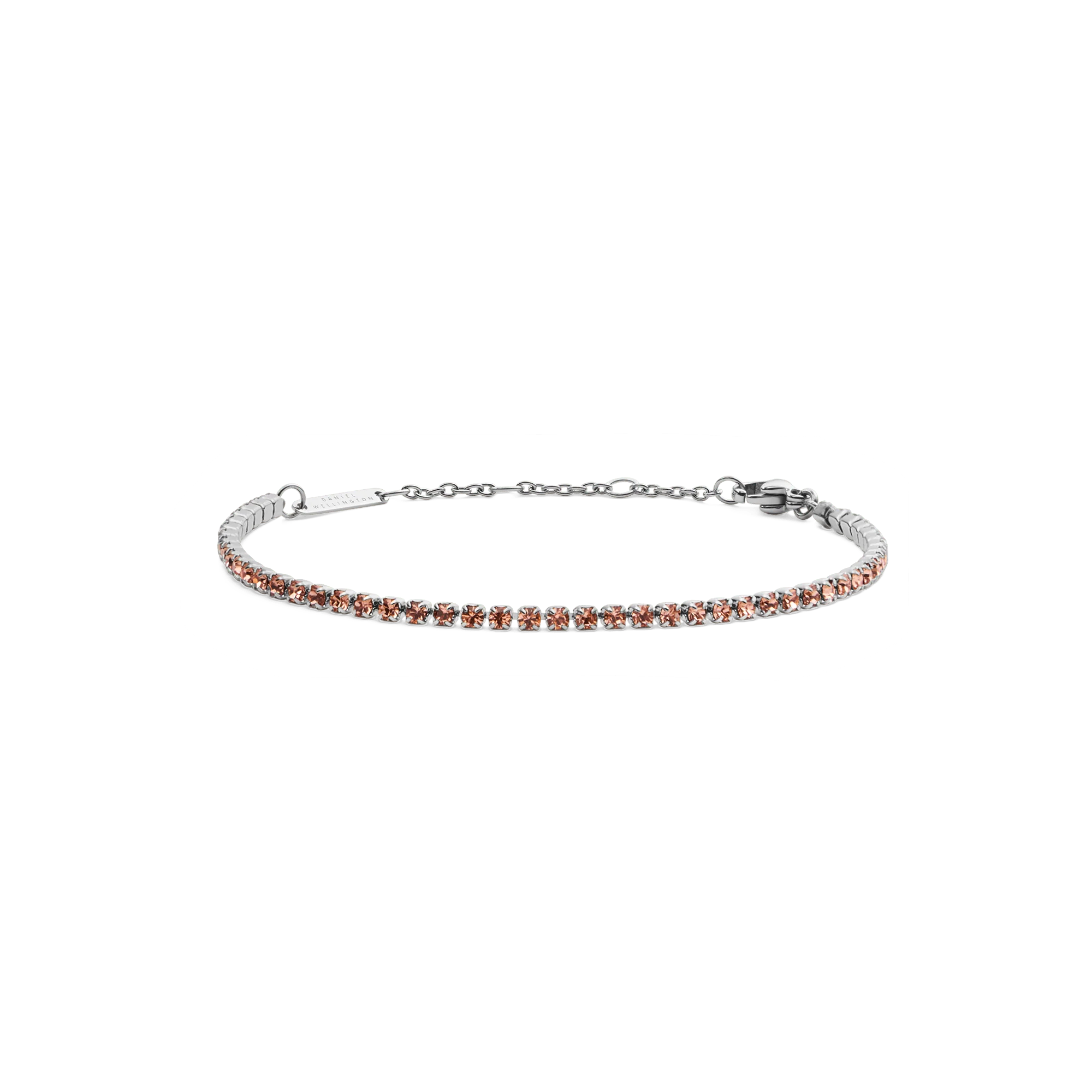 Classic Tennis Bracelet Apricot Silver