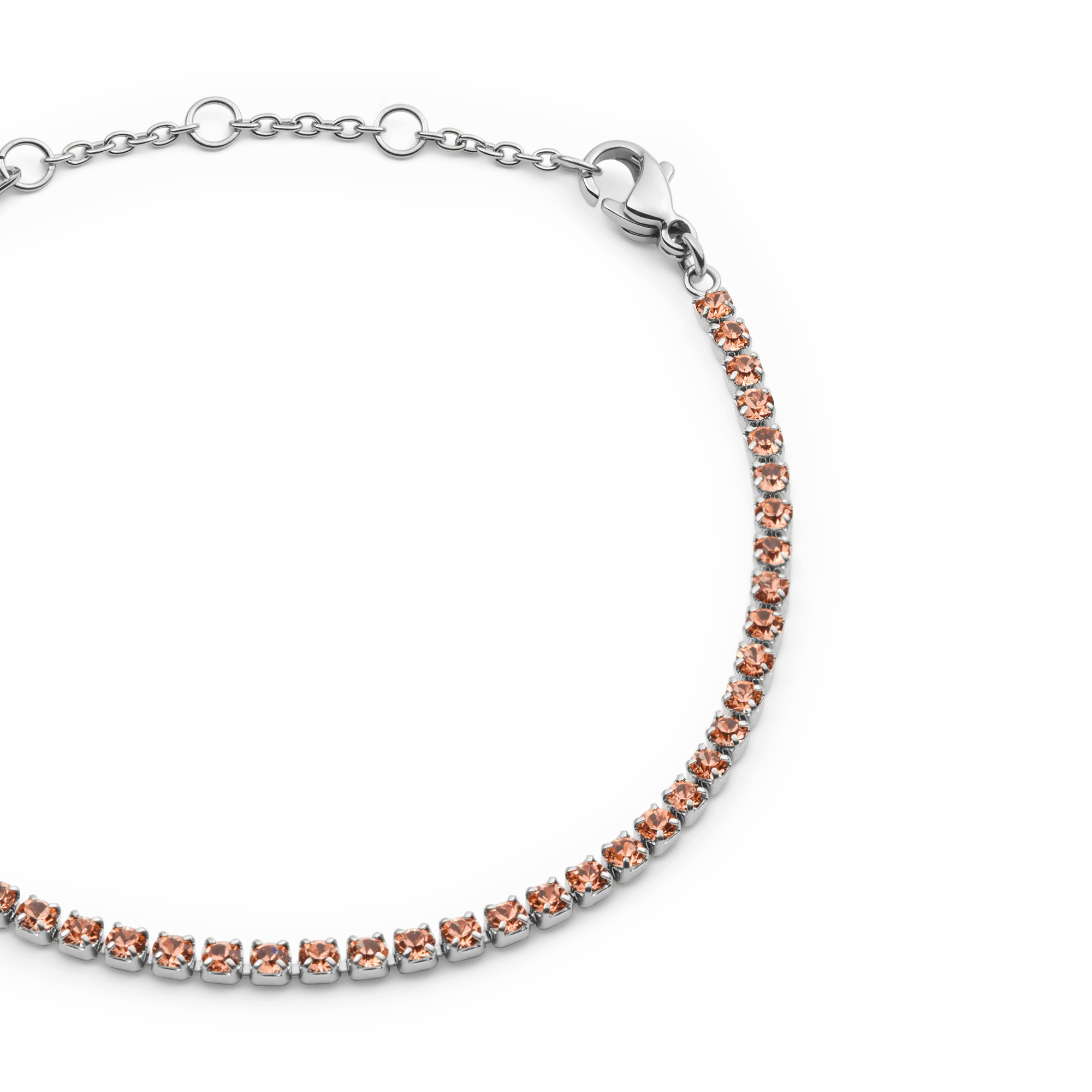 Classic Tennis Bracelet Apricot Silver - Image 3