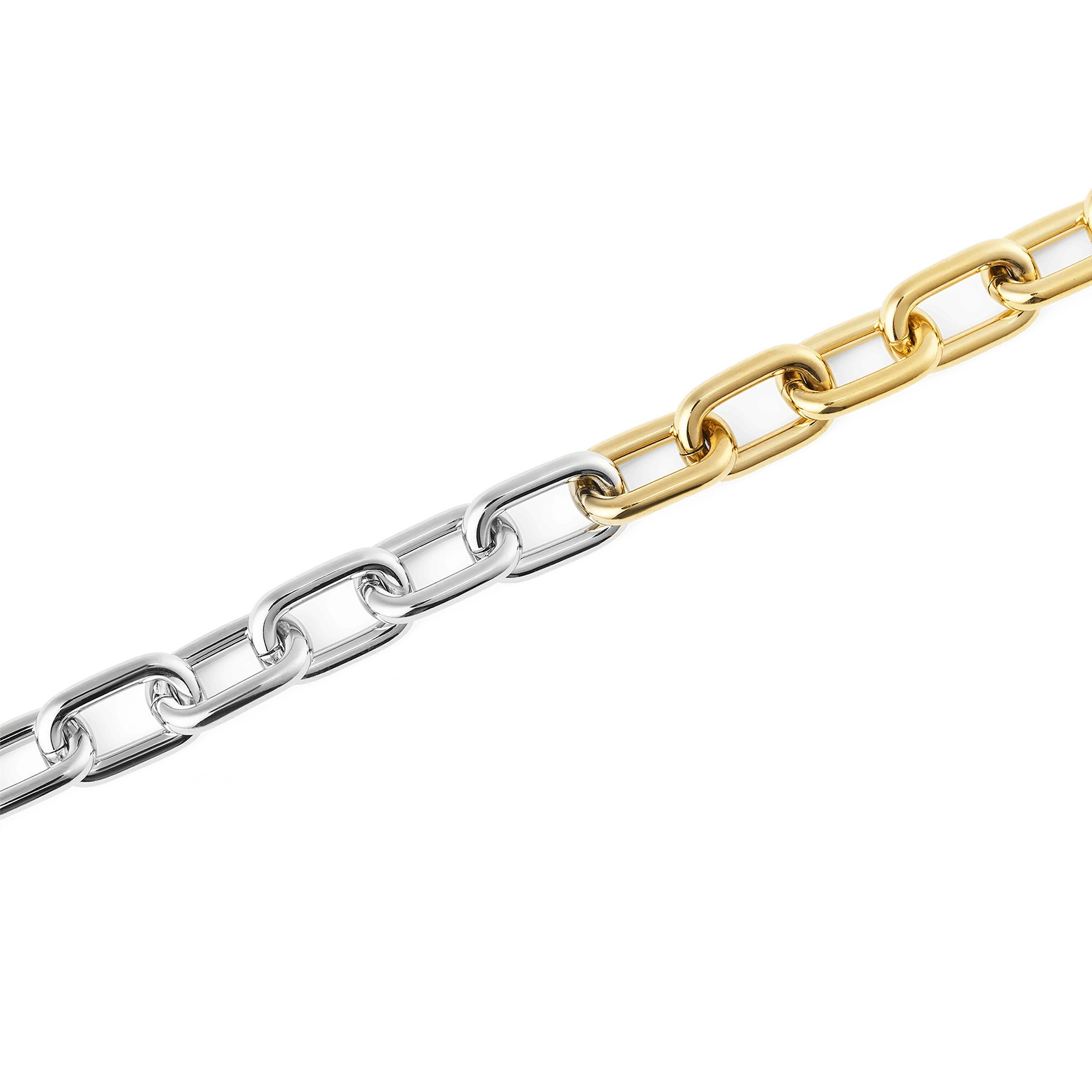 Contrast Link Necklace Two Tone Gold - Image 4