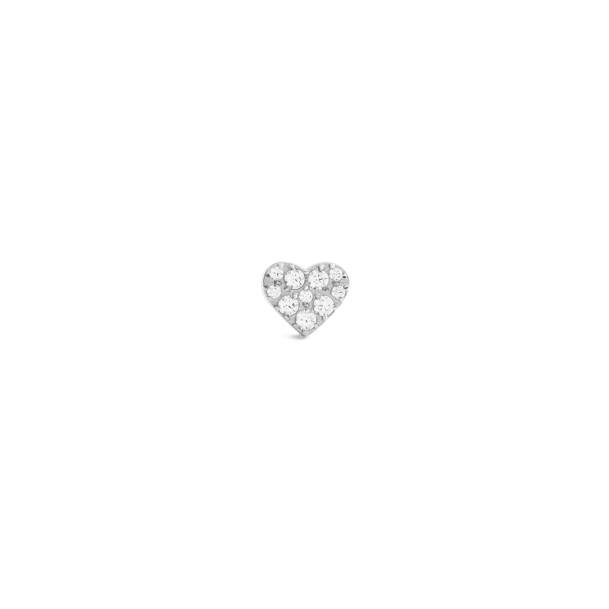 Crystal Heart Stud Silver
