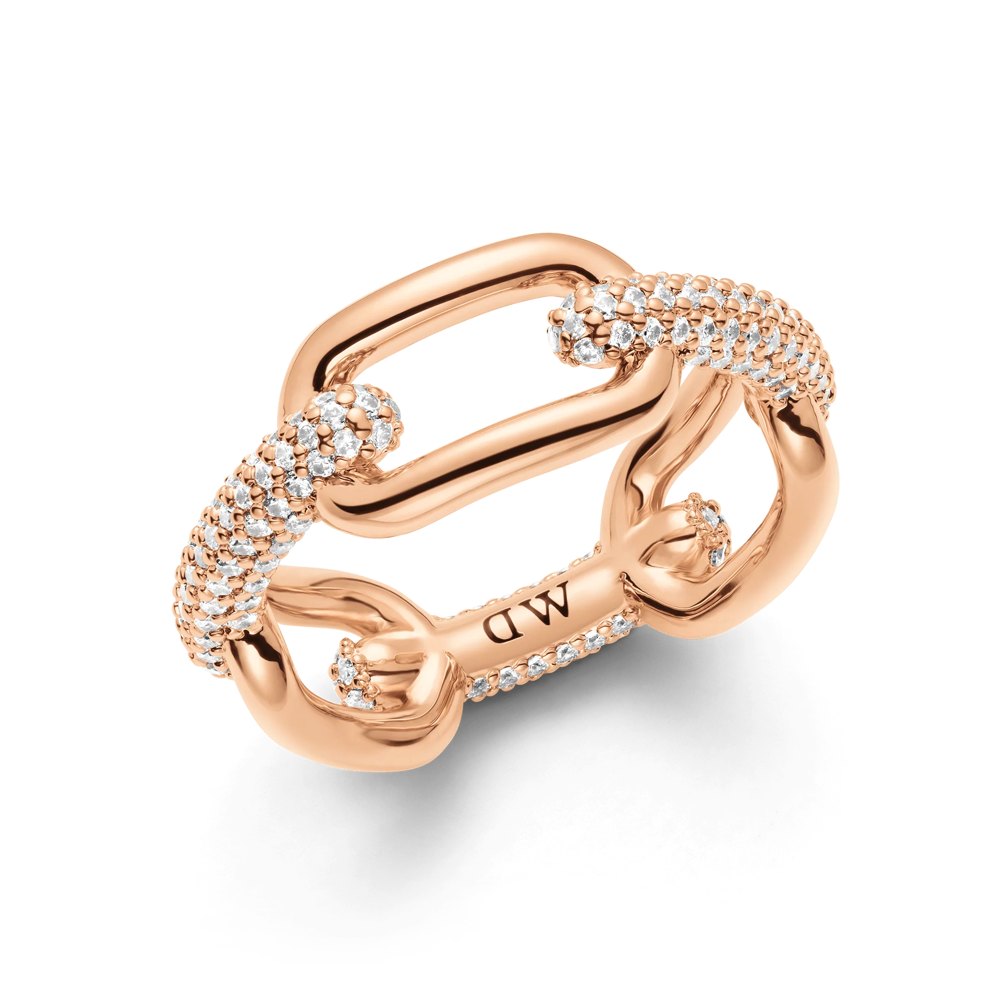 Crystal Link Ring Rose Gold - Image 3