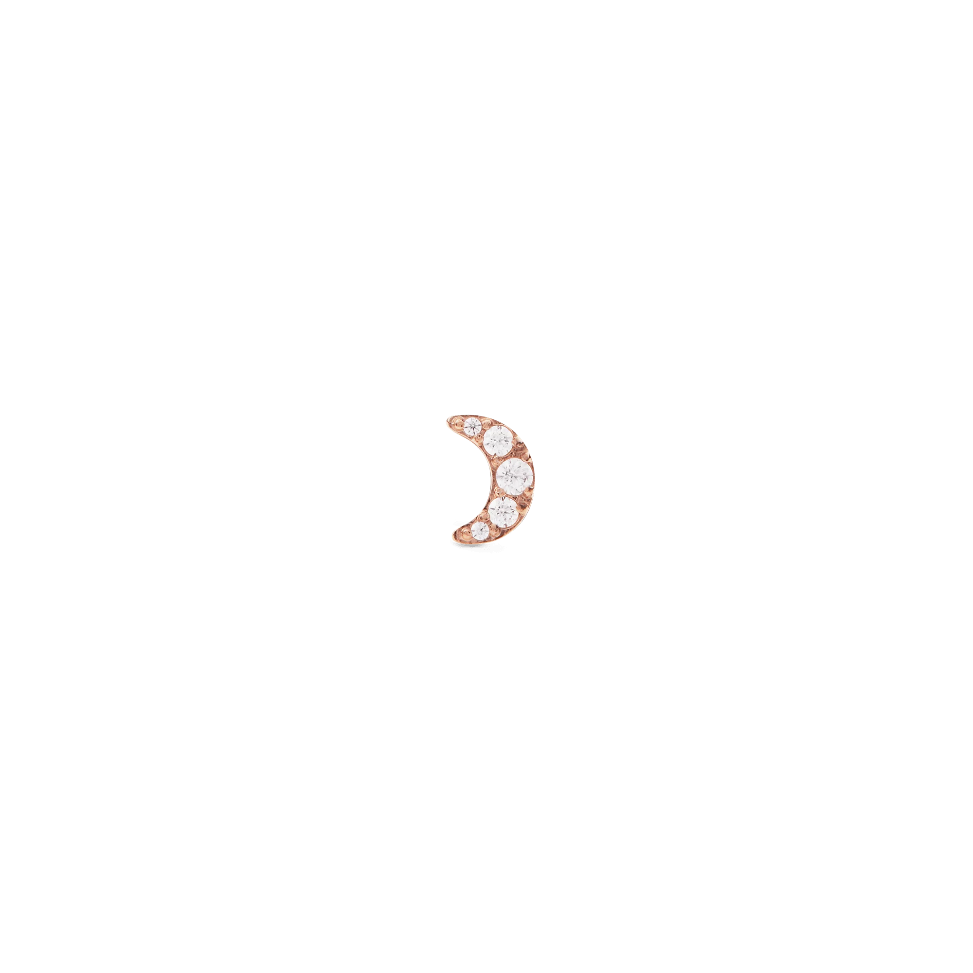 Crystal Moon Stud Rose Gold