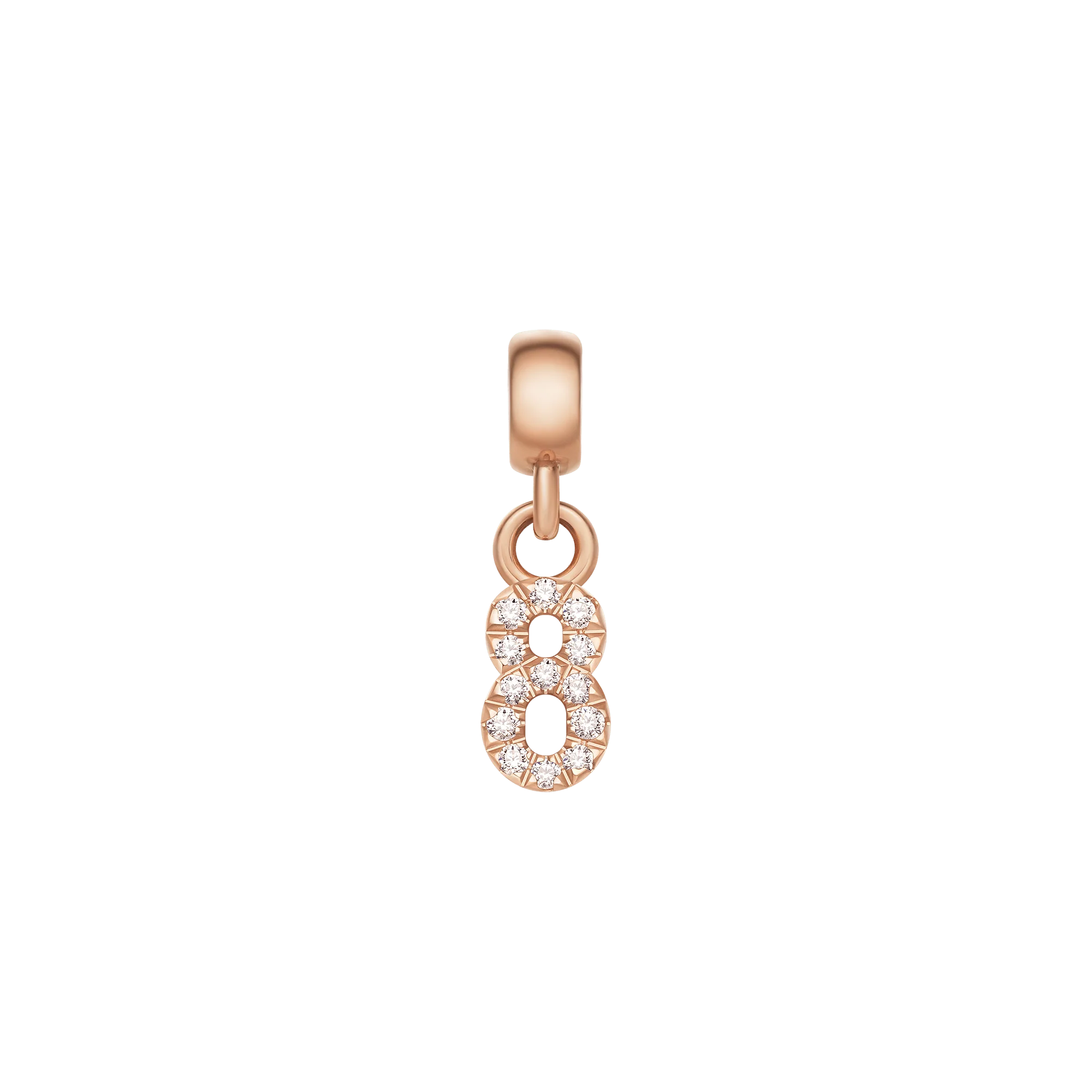 Crystal Number Charm Rose Gold - Image 9