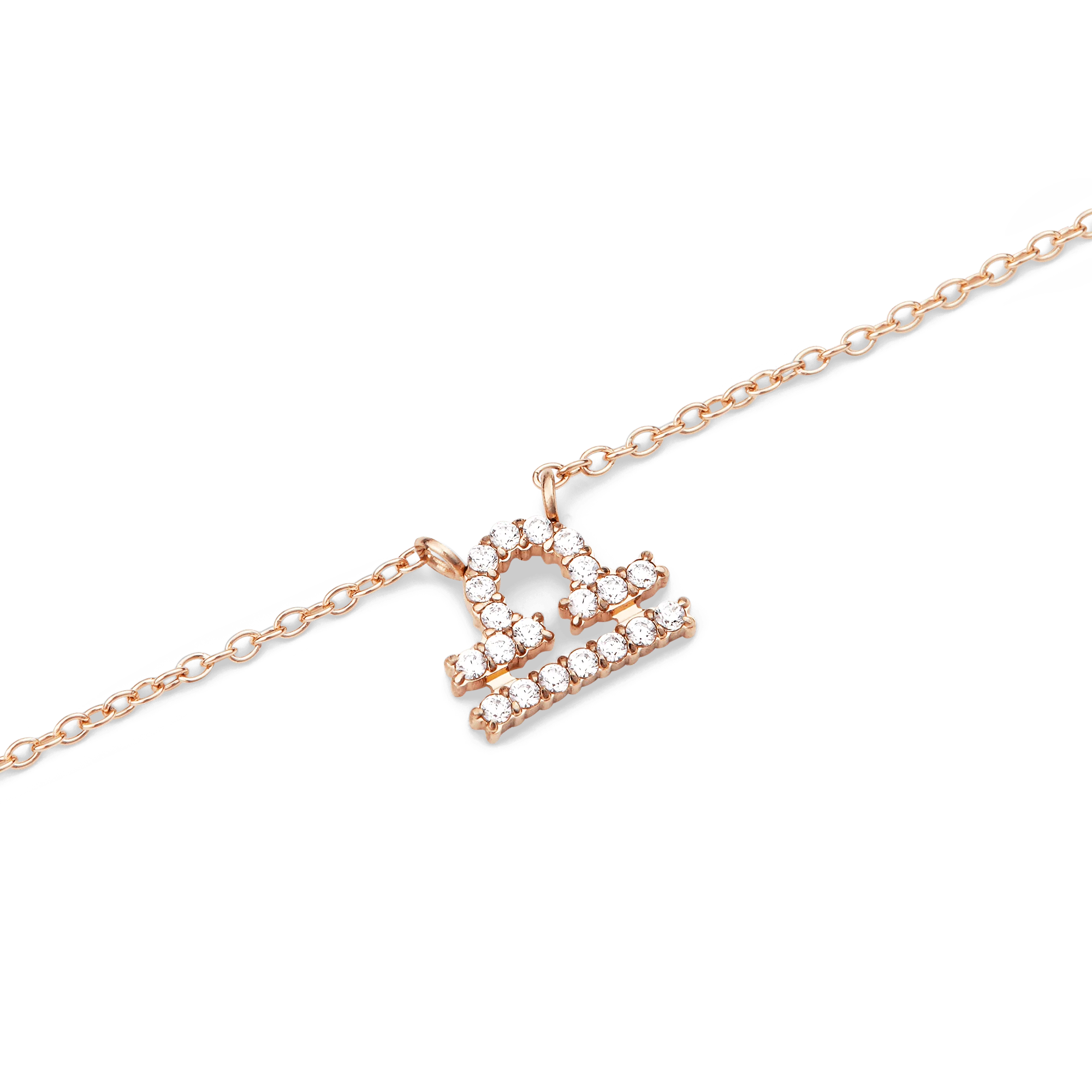 Crystal Zodiac Chain Necklace Rose Gold - Image 22
