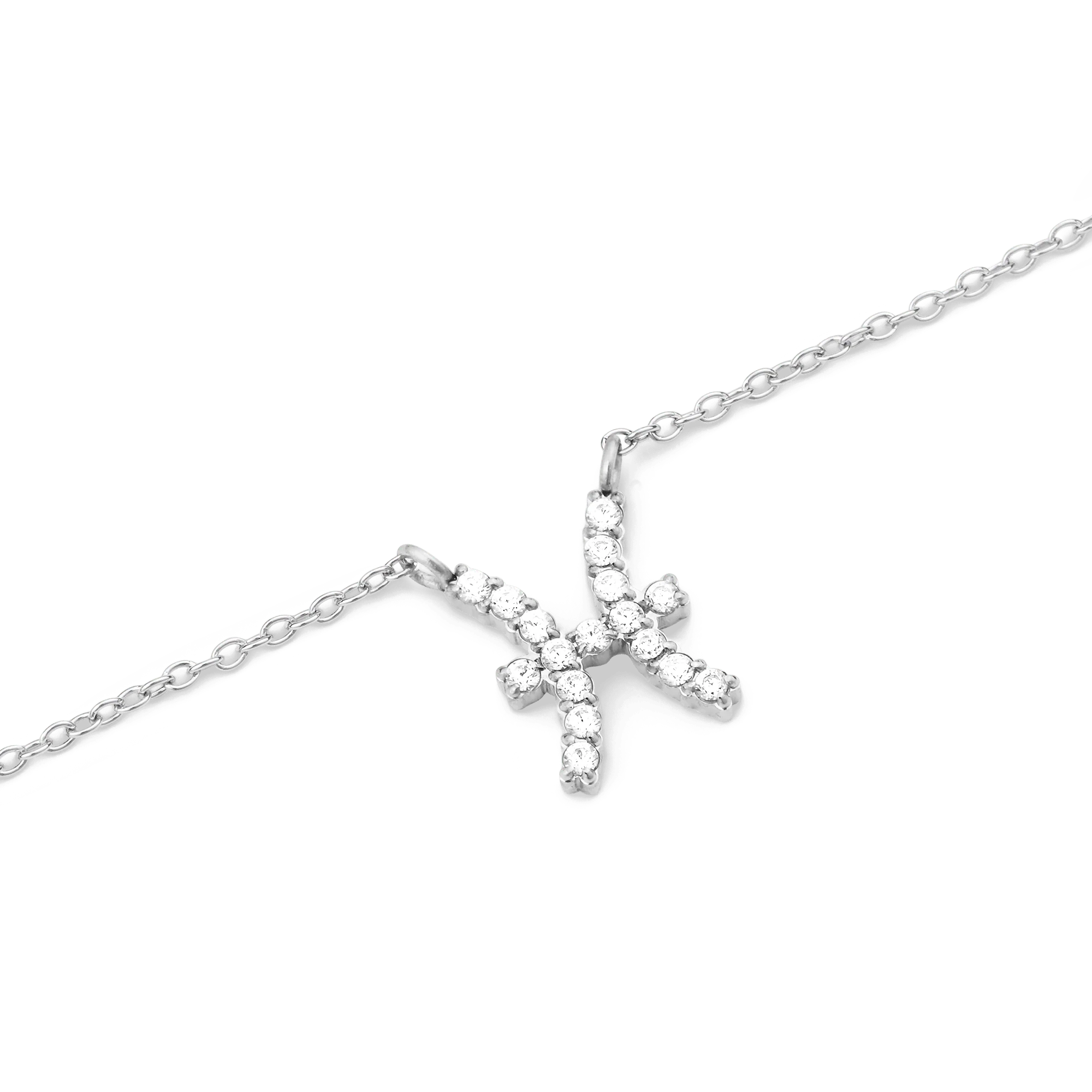 Crystal Zodiac Chain Necklace Silver
