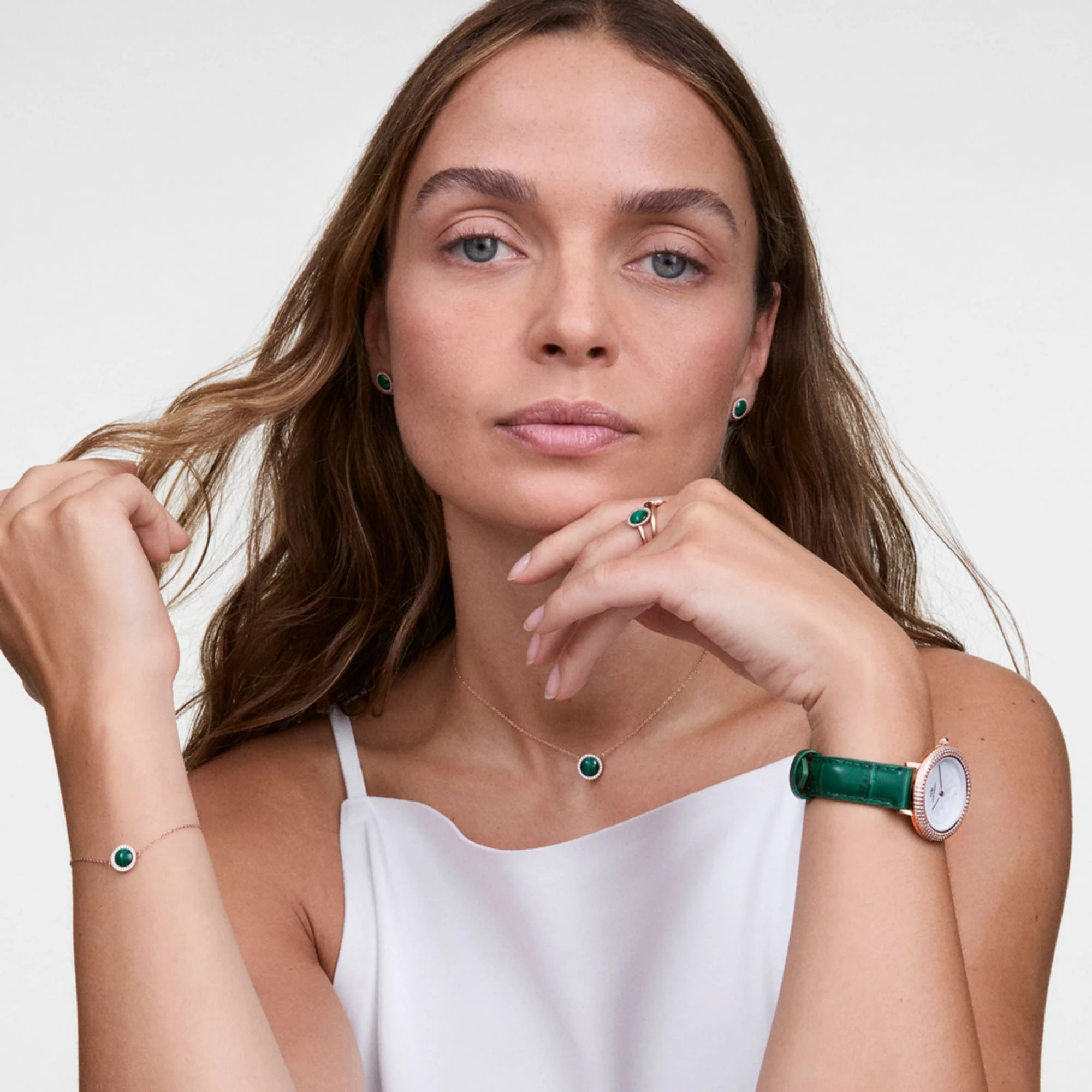 Crystalline Bezel Green Croc Rose Gold - Image 2