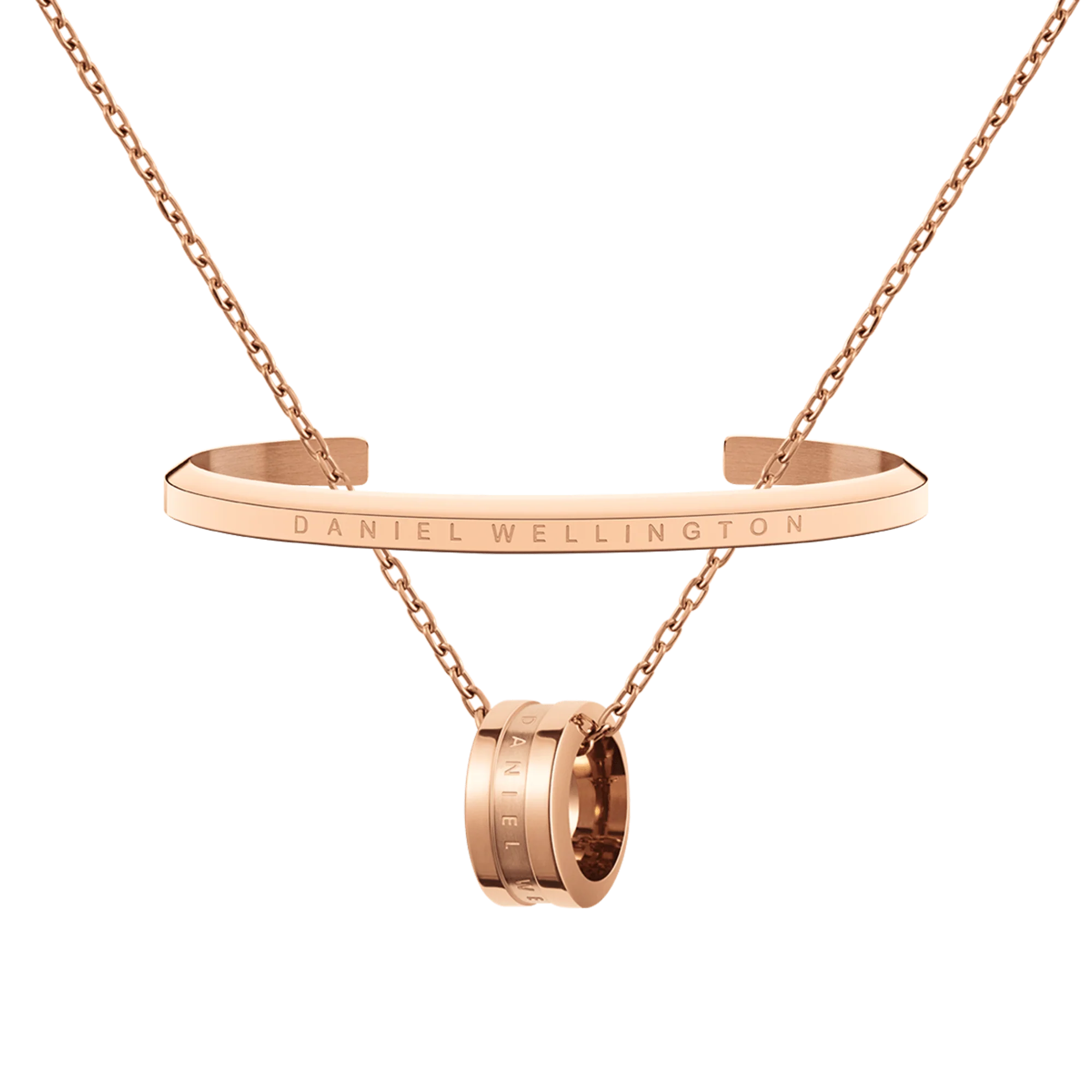 Elan Lumine Necklace + Classic Bracelet Rose Gold