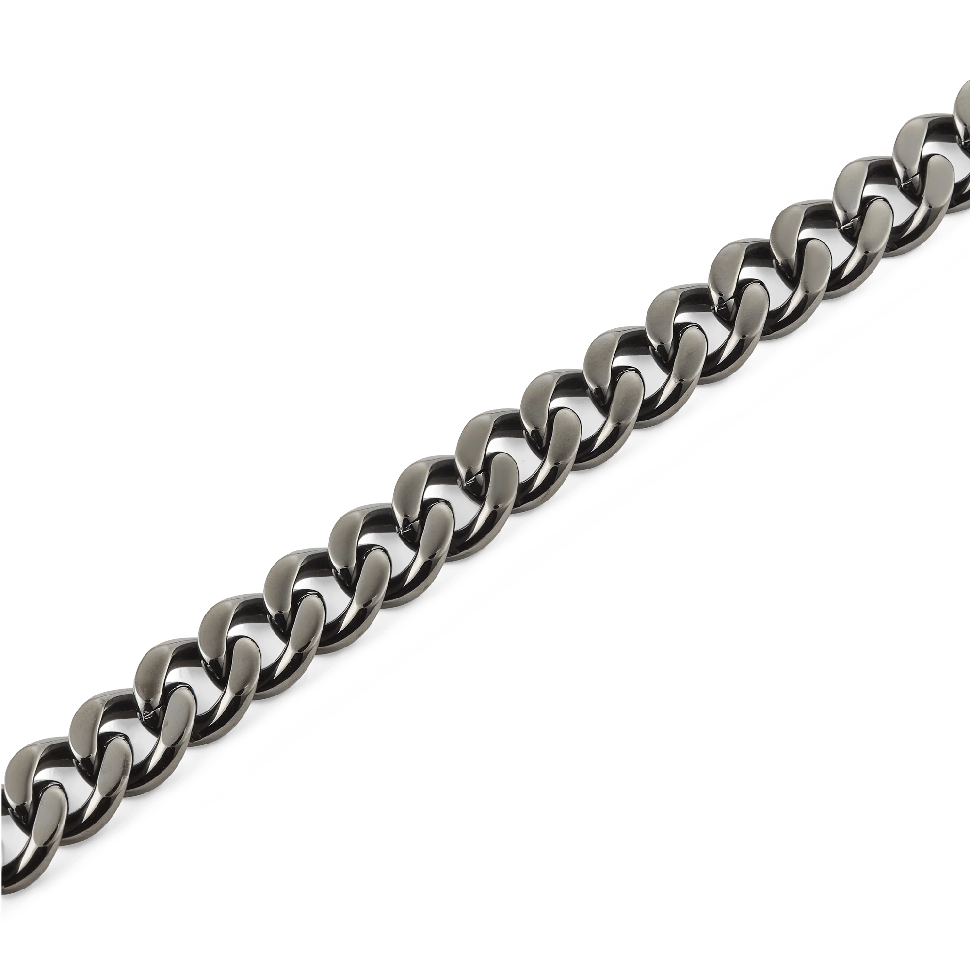 Ellipse Cuban Chain Necklace Graphite - Image 3