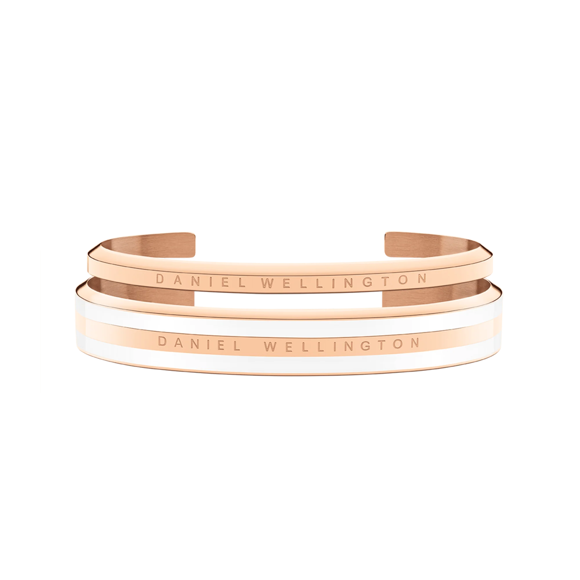 Emalie Bracelet Satin White + Classic Bracelet Rose Gold