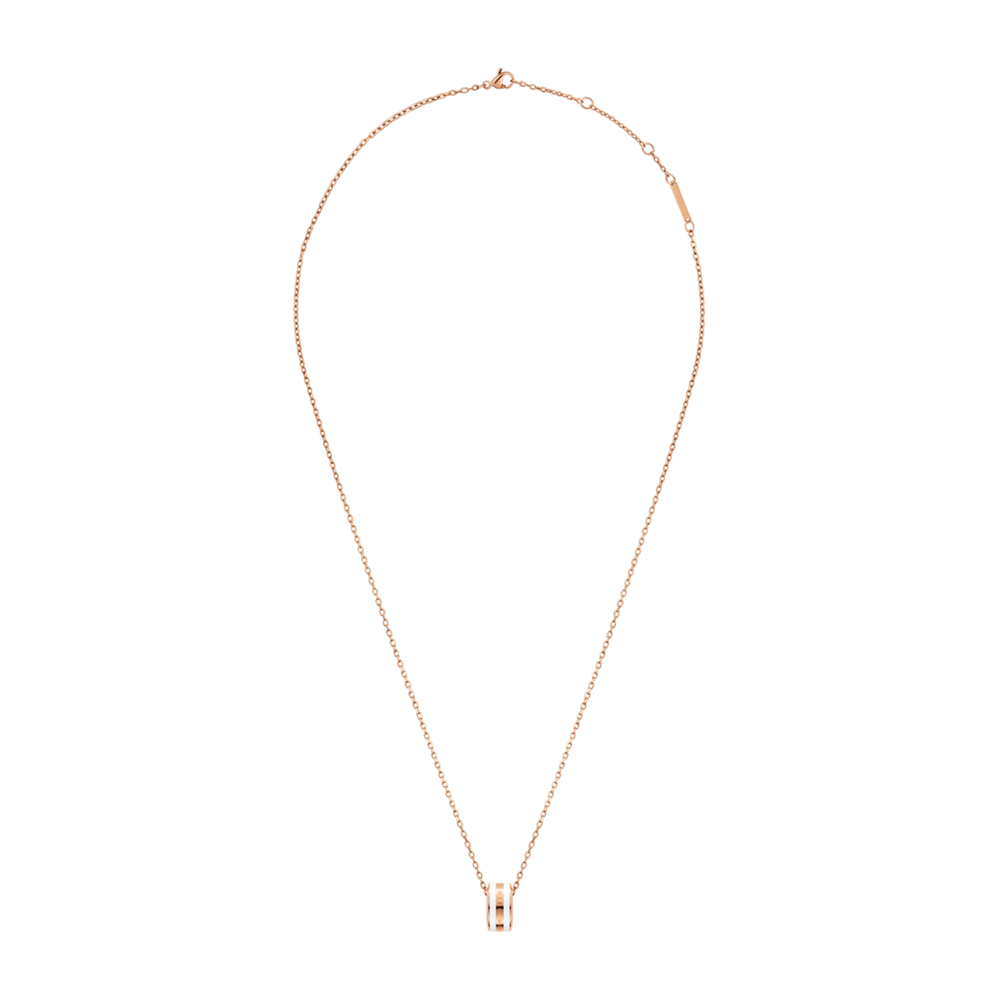 Emalie Necklace Rose Gold Satin White - Image 3