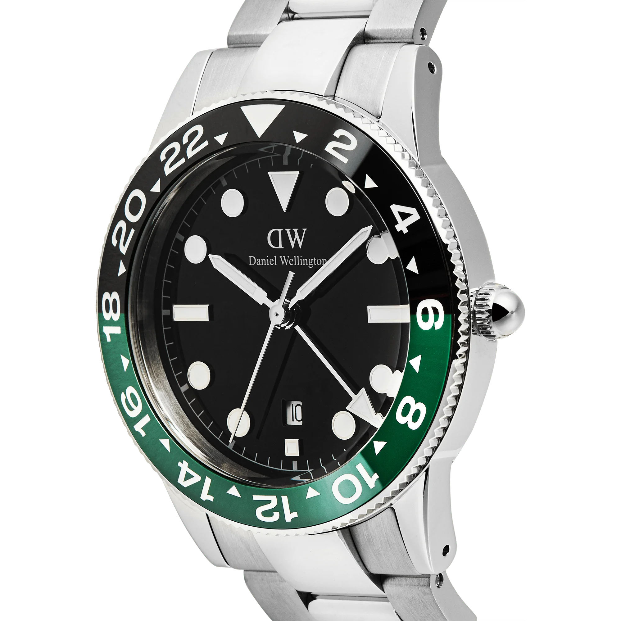 Iconic GMT Link Black Green Ceramic Bezel Silver - Image 4