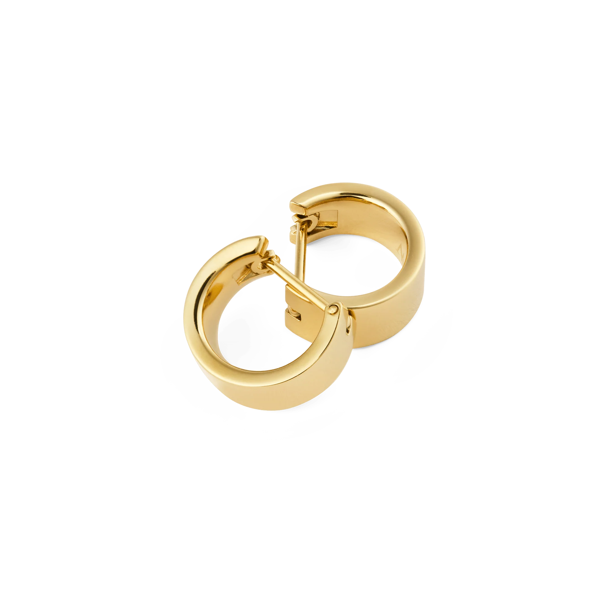 Line Earrings Polished Gold 5.5mm - Image 4