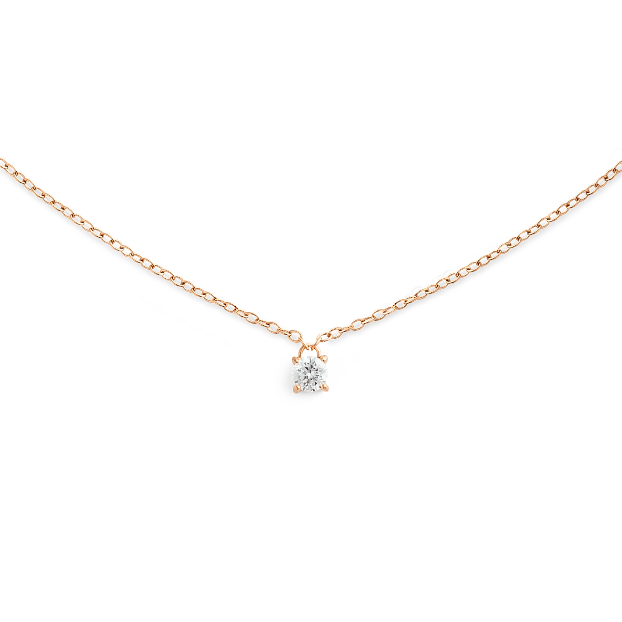 Mirelle Solitaire Necklace Rose Gold