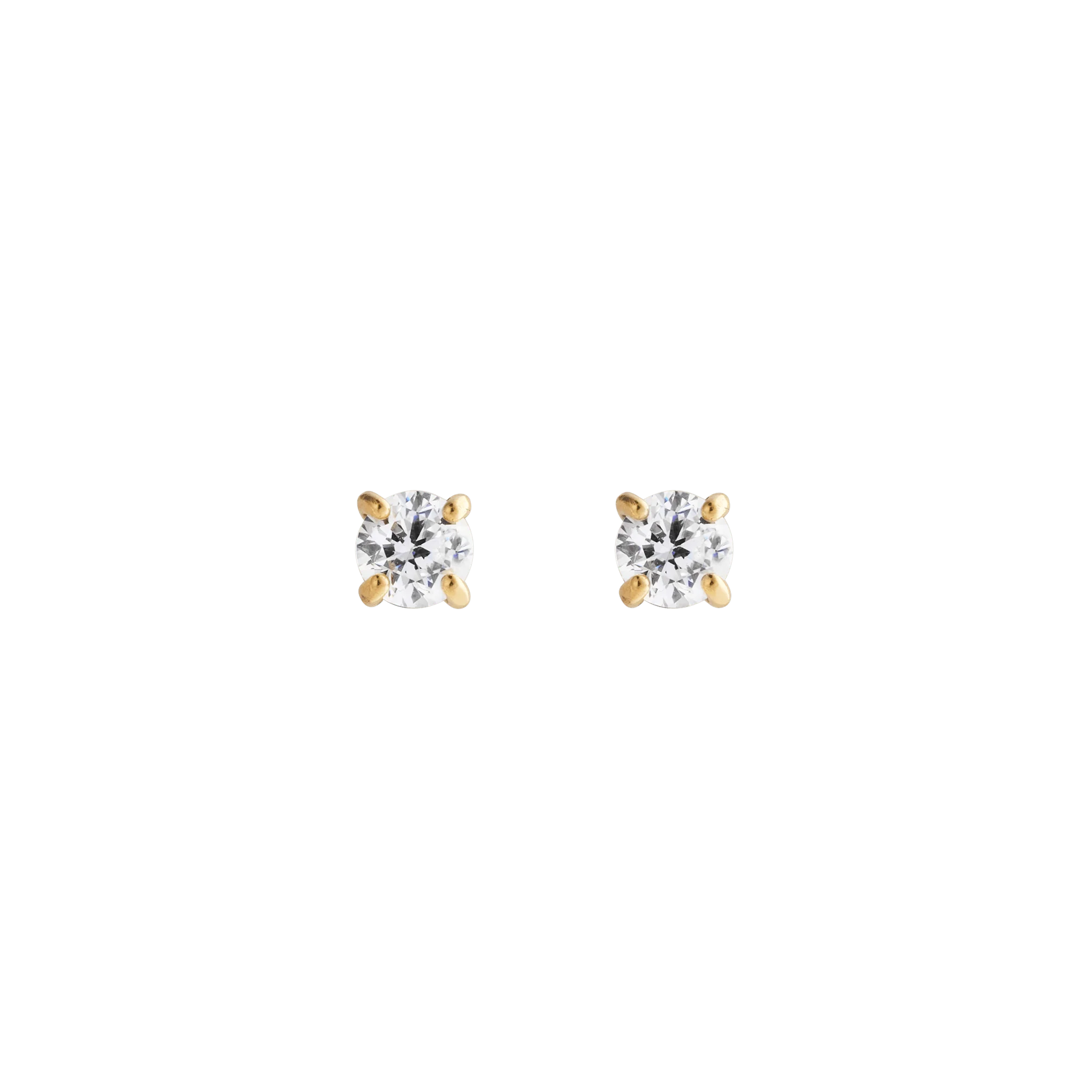 Mirelle Solitaire Stud Earrings Gold