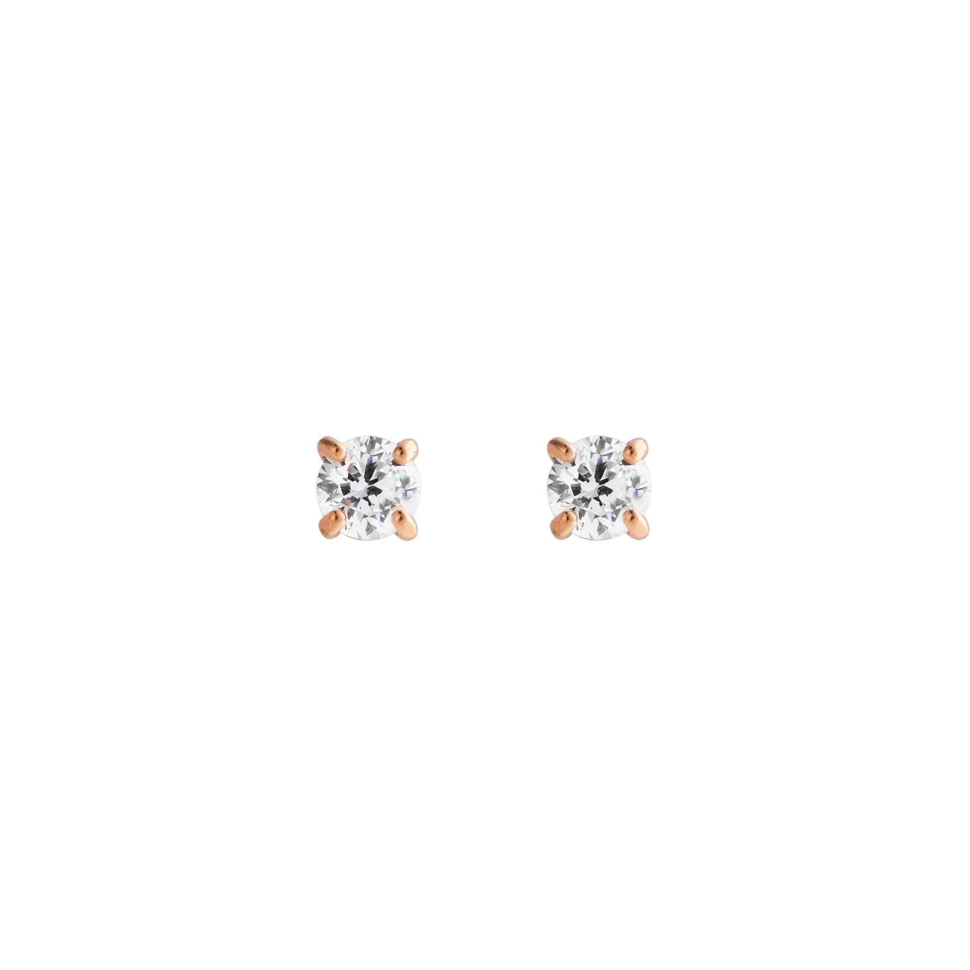 Mirelle Solitaire Stud Earrings Rose Gold