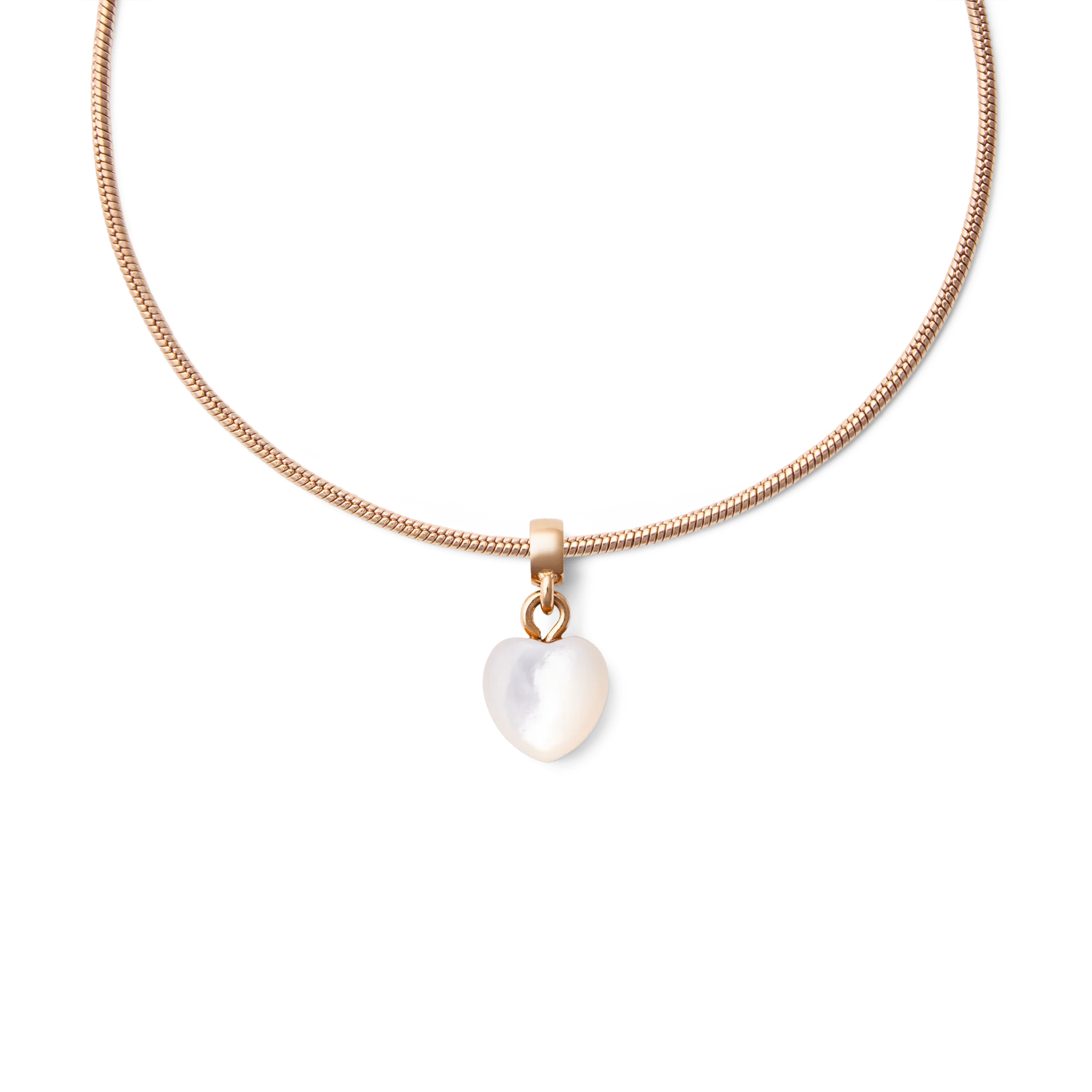 Mother of Pearl Heart Rose Gold Charm - Image 3