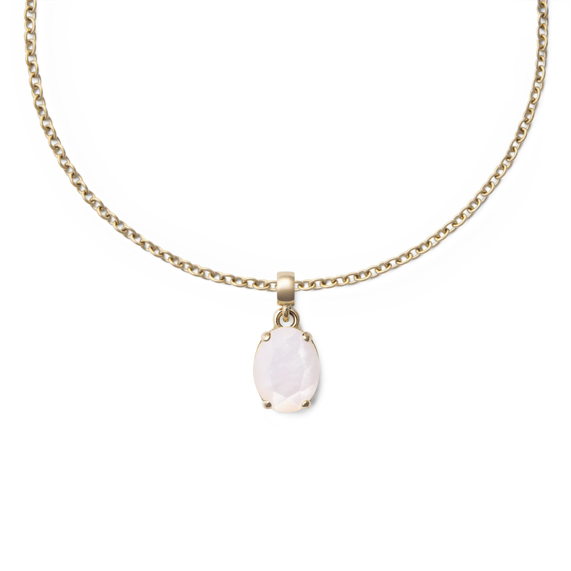 Mother of Pearl Oval Gold Charm - Image 3
