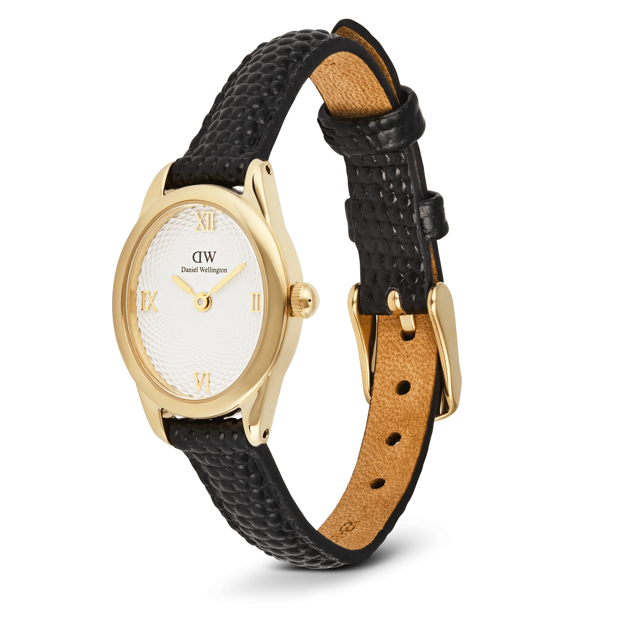 Ophelia Mini Black Lizard White Guilloché Gold - Image 4