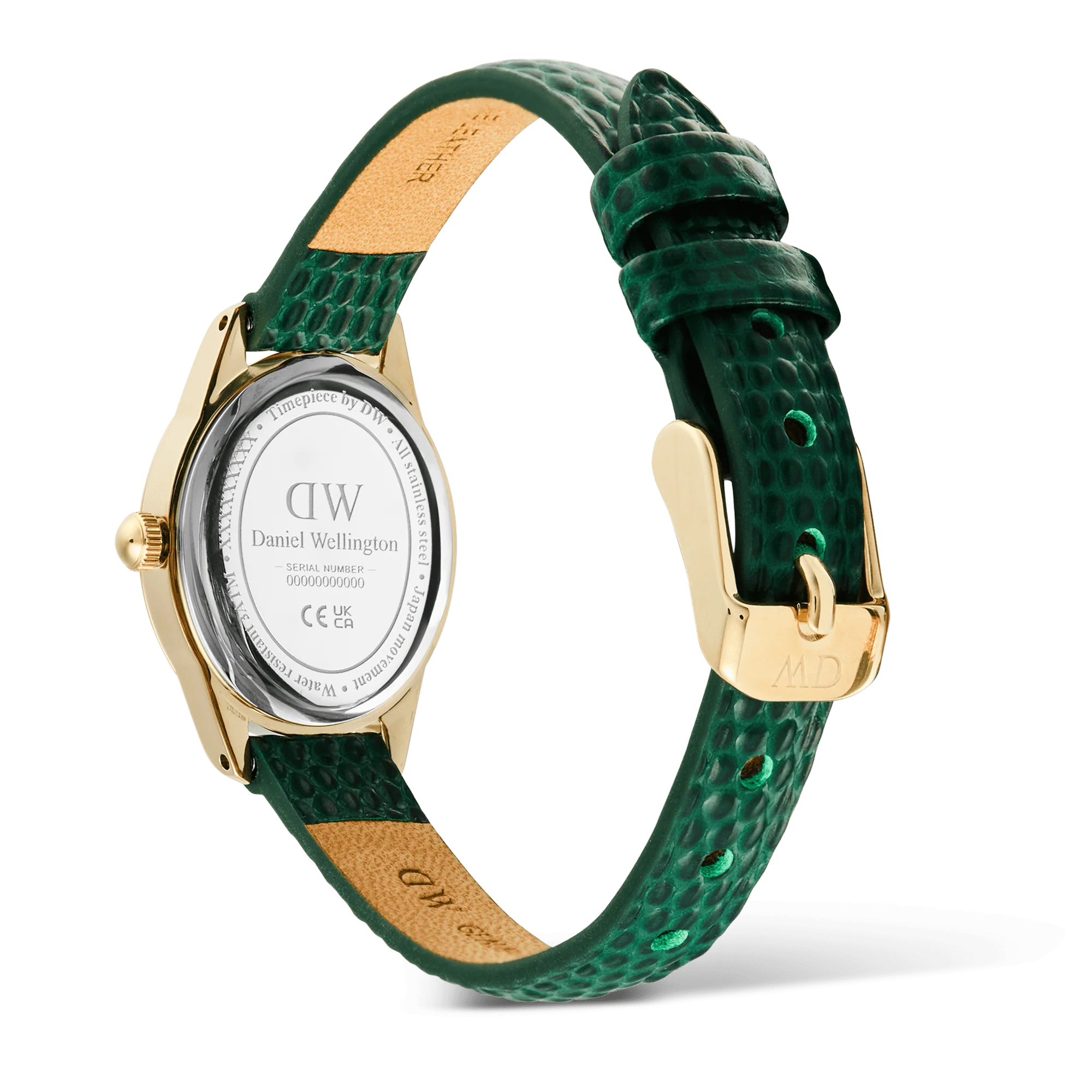 Ophelia Mini Green Lizard White Guilloché Gold - Image 6