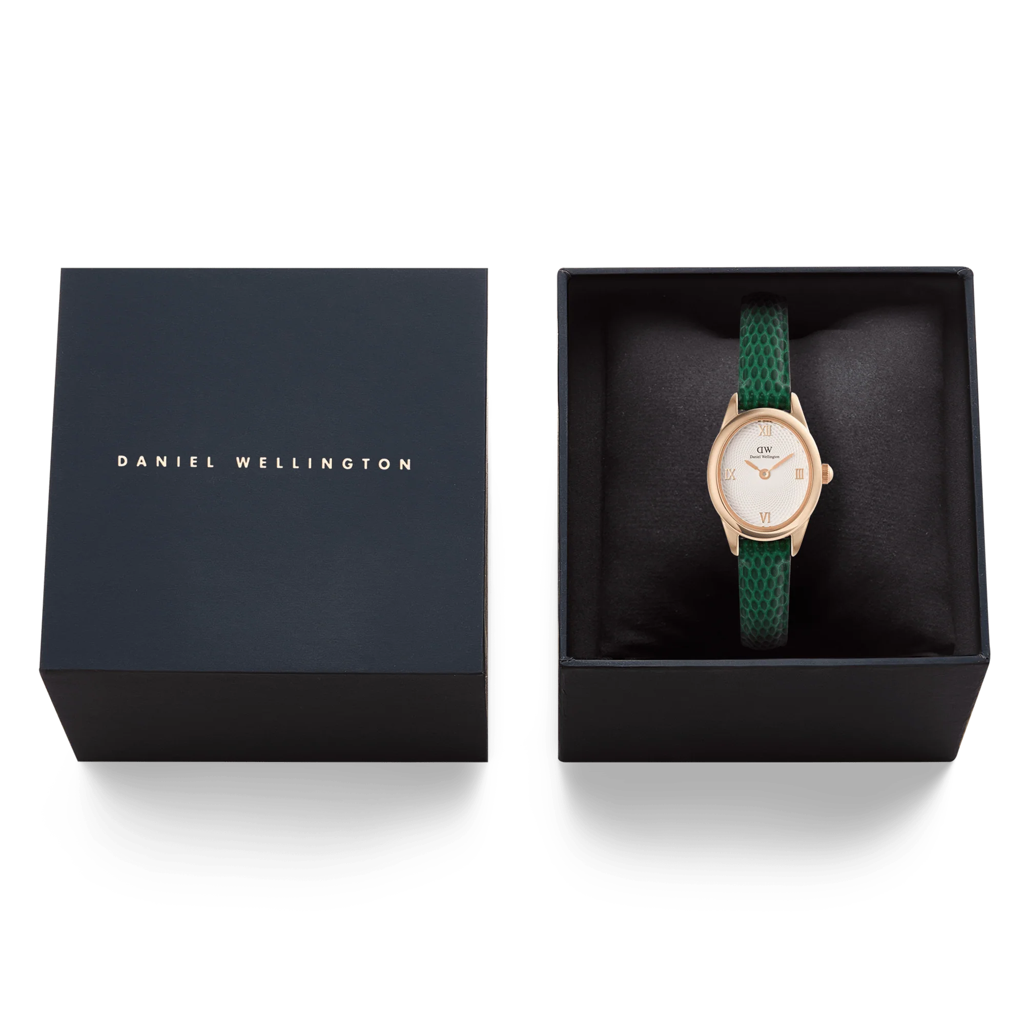 Ophelia Mini Green Lizard White Guilloché Rose Gold - Image 6
