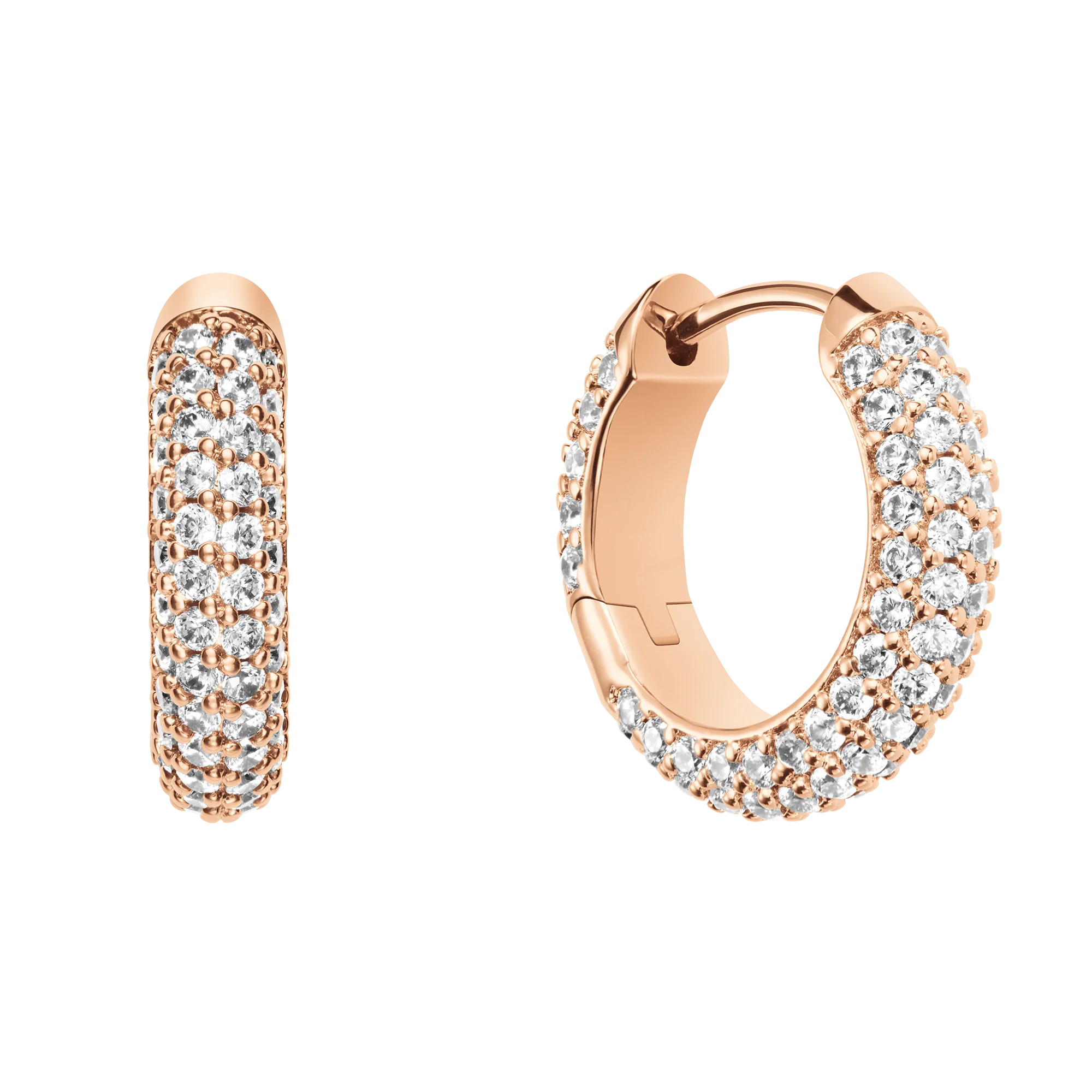 Pavé Crystal Earrings Rose Gold - Image 3
