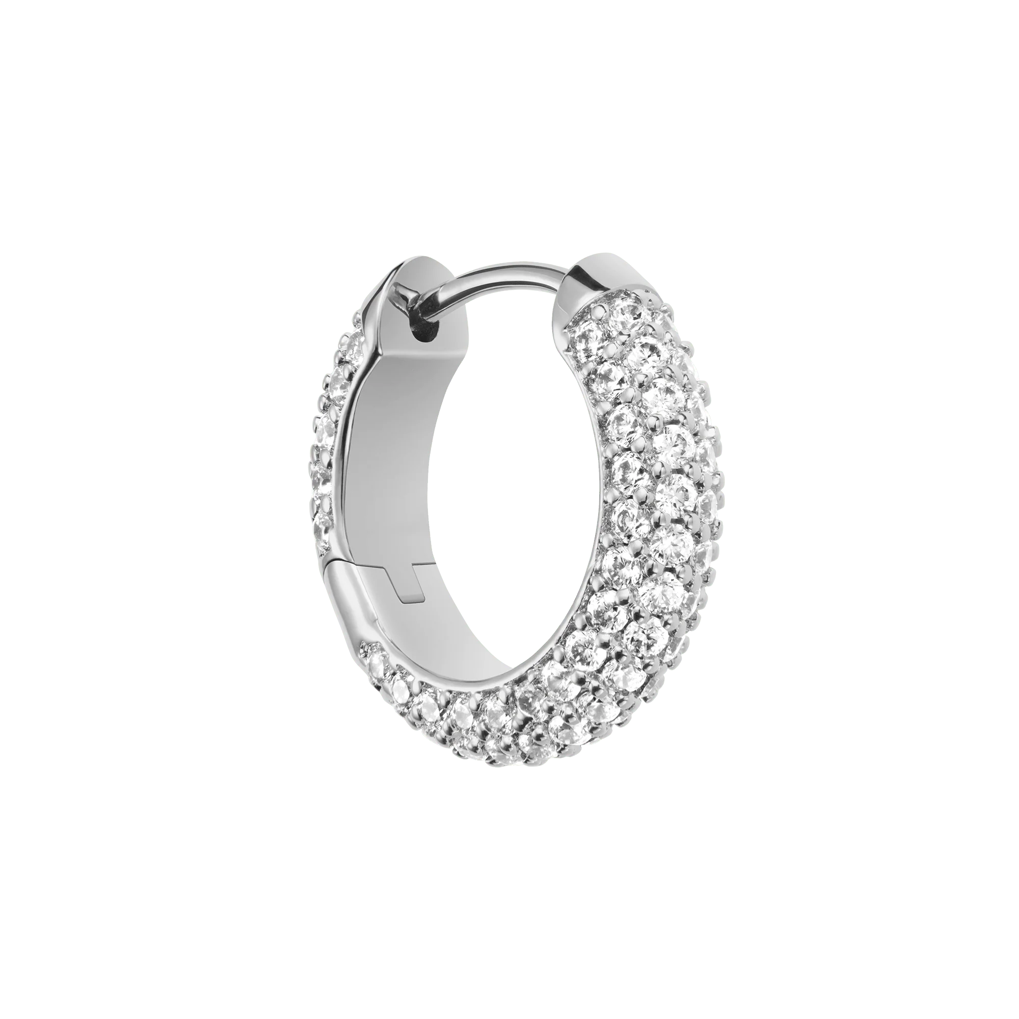 Pavé Crystal Earrings Silver - Image 3